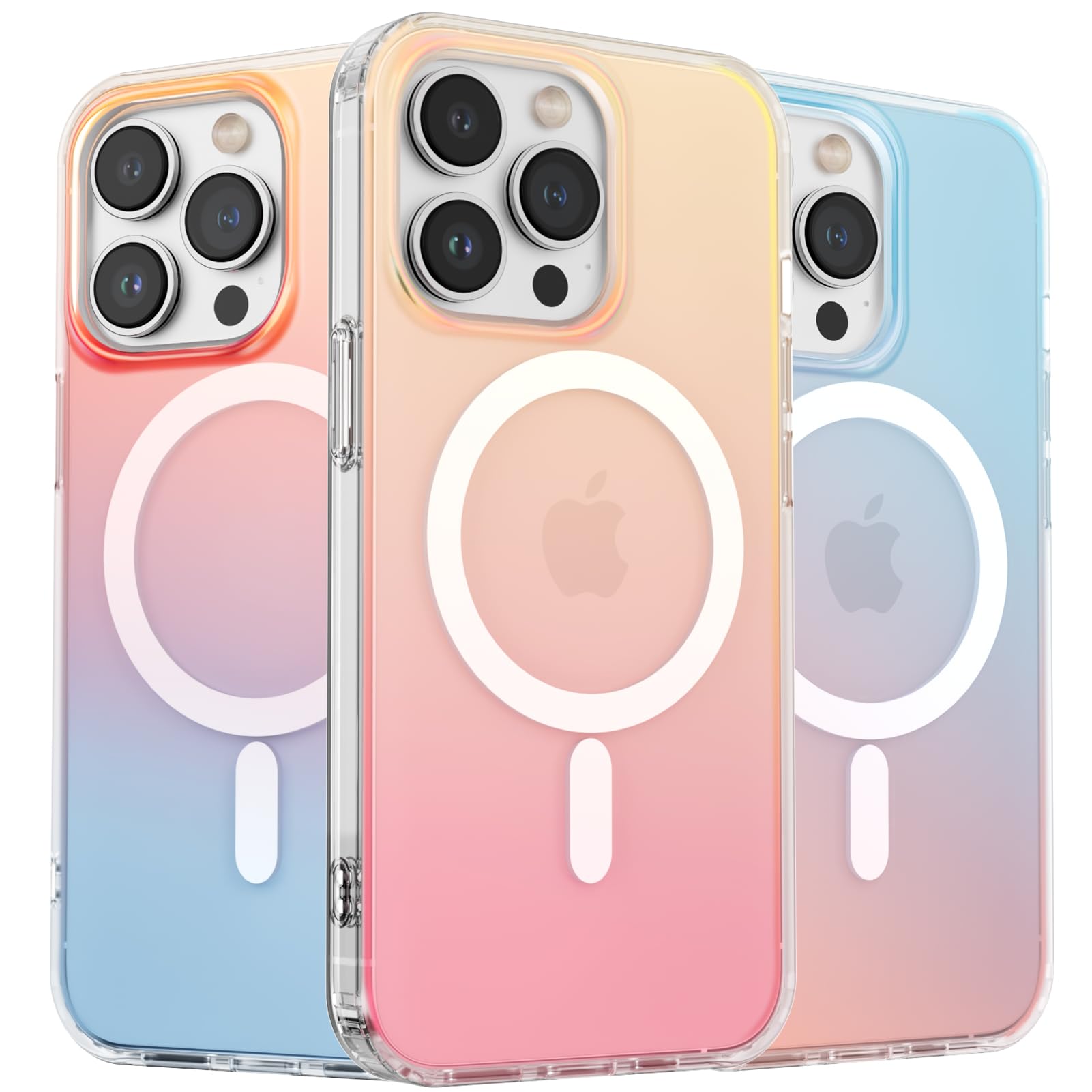 ORNARTO for iPhone 13 Pro Case 6.1inch, [Compatible with MagSafe], Magnetic Holographic Translucent Cases, Slim Dynamic Iridesce