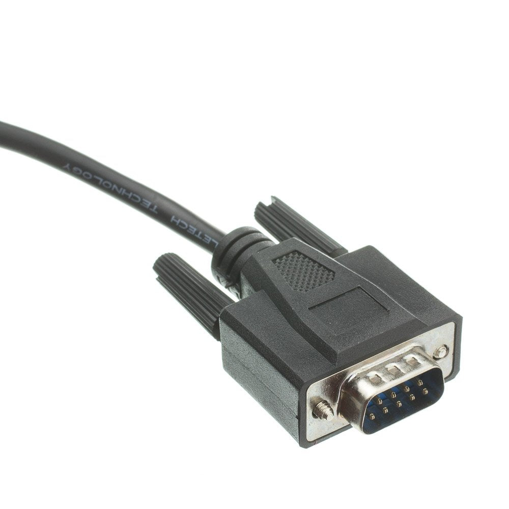 Cablewholesale 6 Feet Serial Extension Cable, Db9 Male To Female, 28 Awg, Rs232 9 Conductor, 1:1, Black, Male To Female Serial E