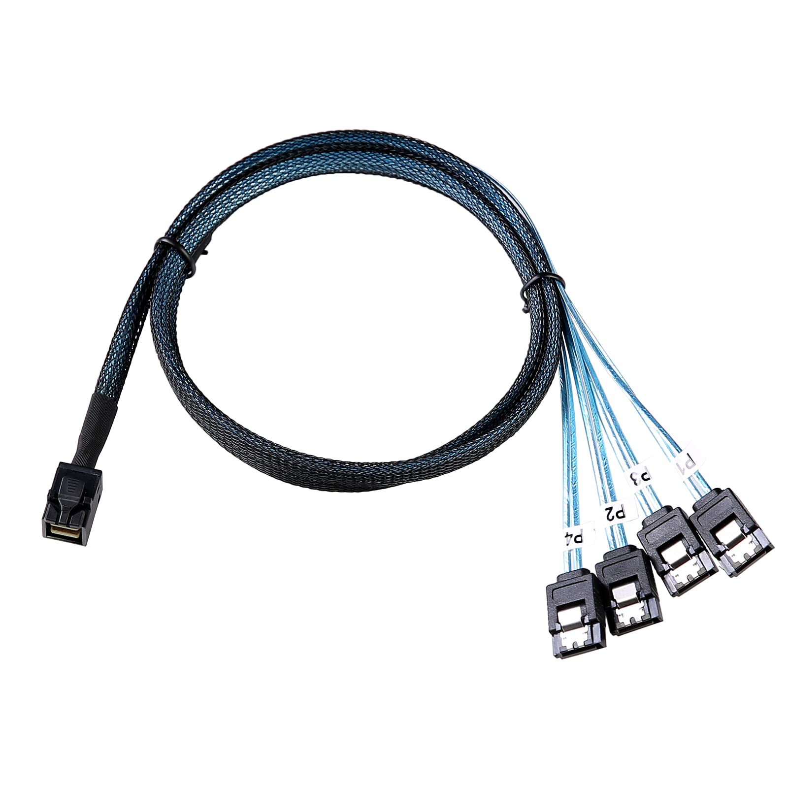 Adcaudx Mini Sas To Sata Cable:1M Sff 8643 To Sata Mini Sas Breakout Cable Sff8643 To Sata Mini Sas Hd To Sata Sas To 4 Sata Bre