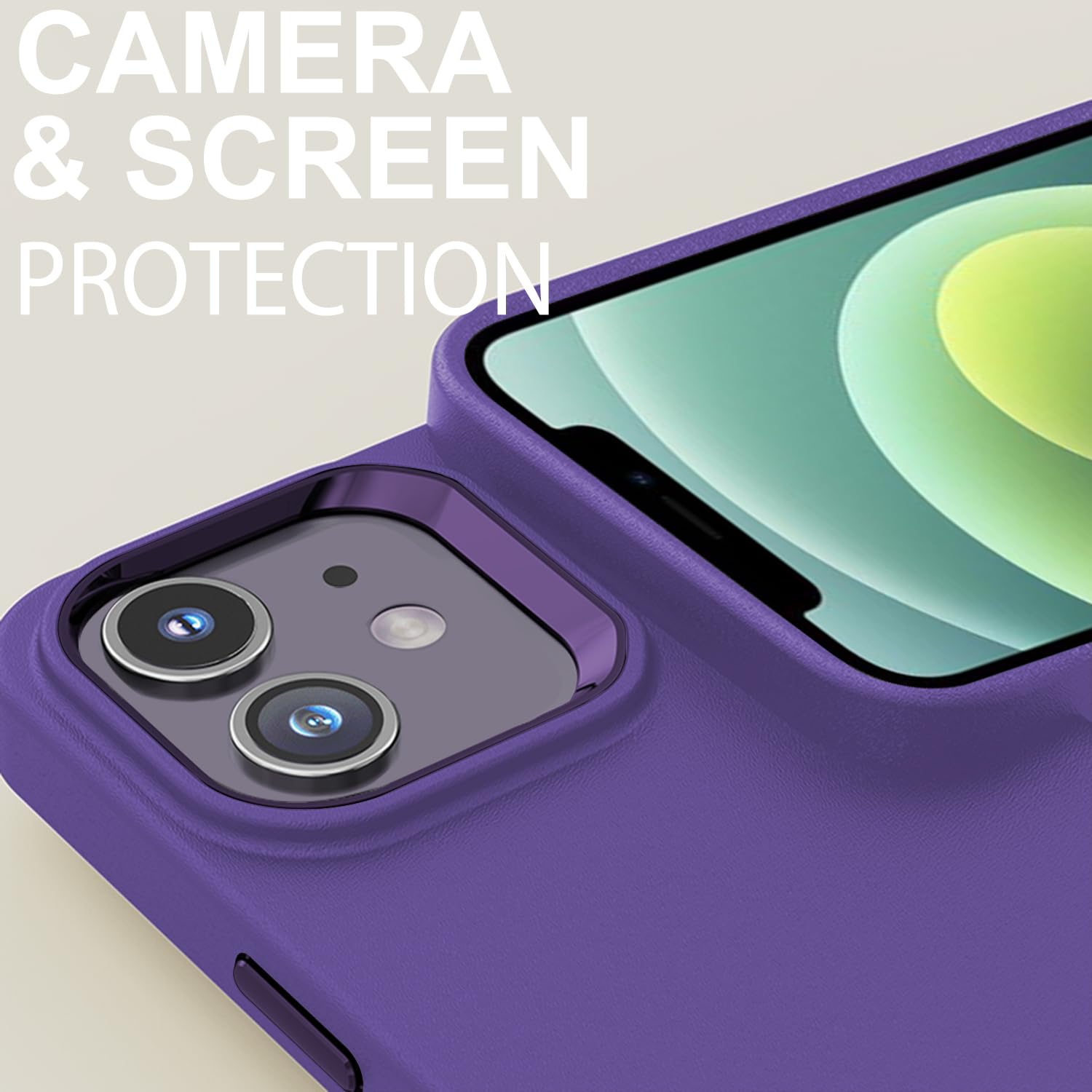 Tenoc Phone Case Compatible With Iphone 12 & Iphone 12 Pro, Purple Case Anti Fingerprint Protective Bumper Matte Cover For 6.1 I