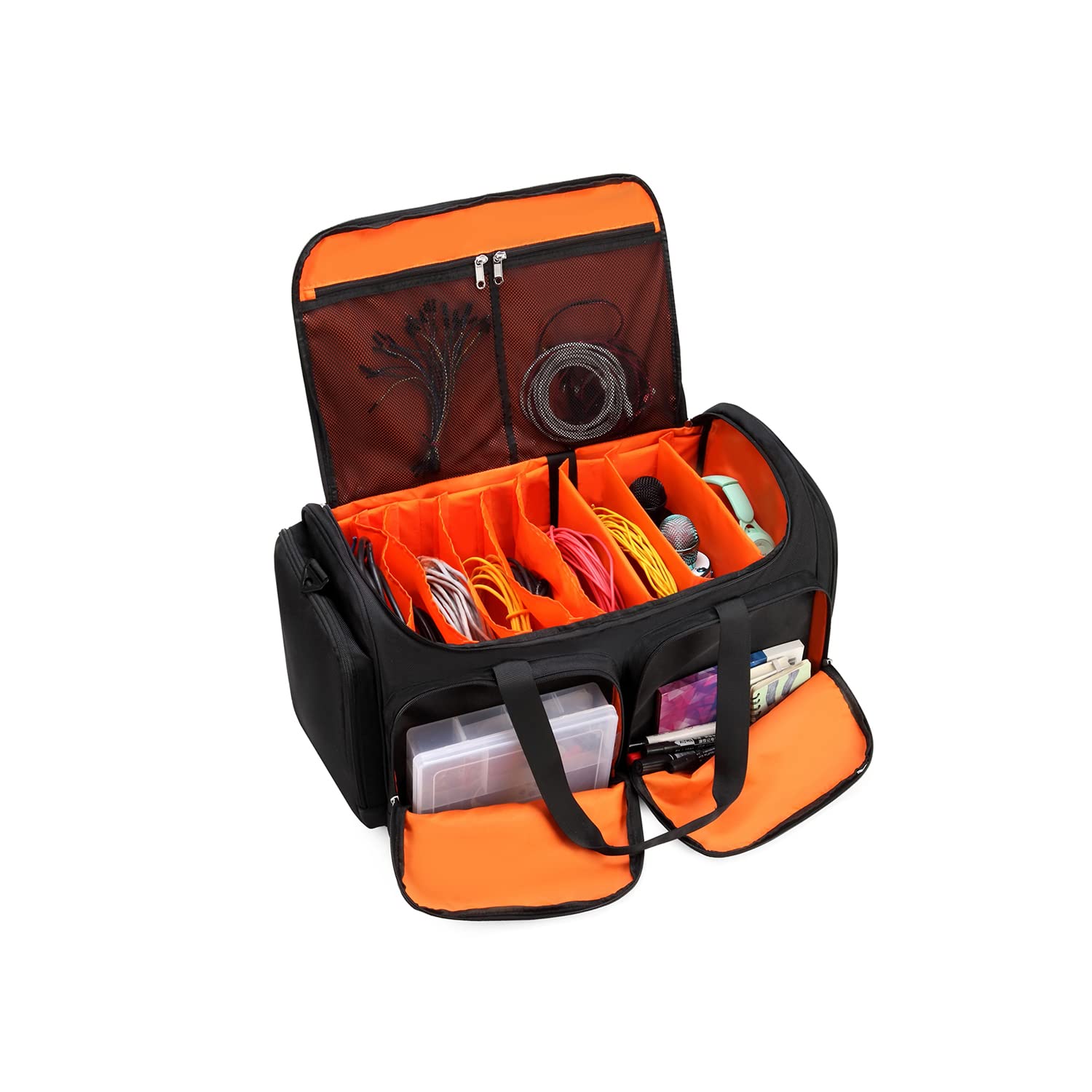 Cable Bag Music Dj Band Equipment Case Audio Bag Harness Music Gear With Dividers Inside Musiclites Cable Accessories Management