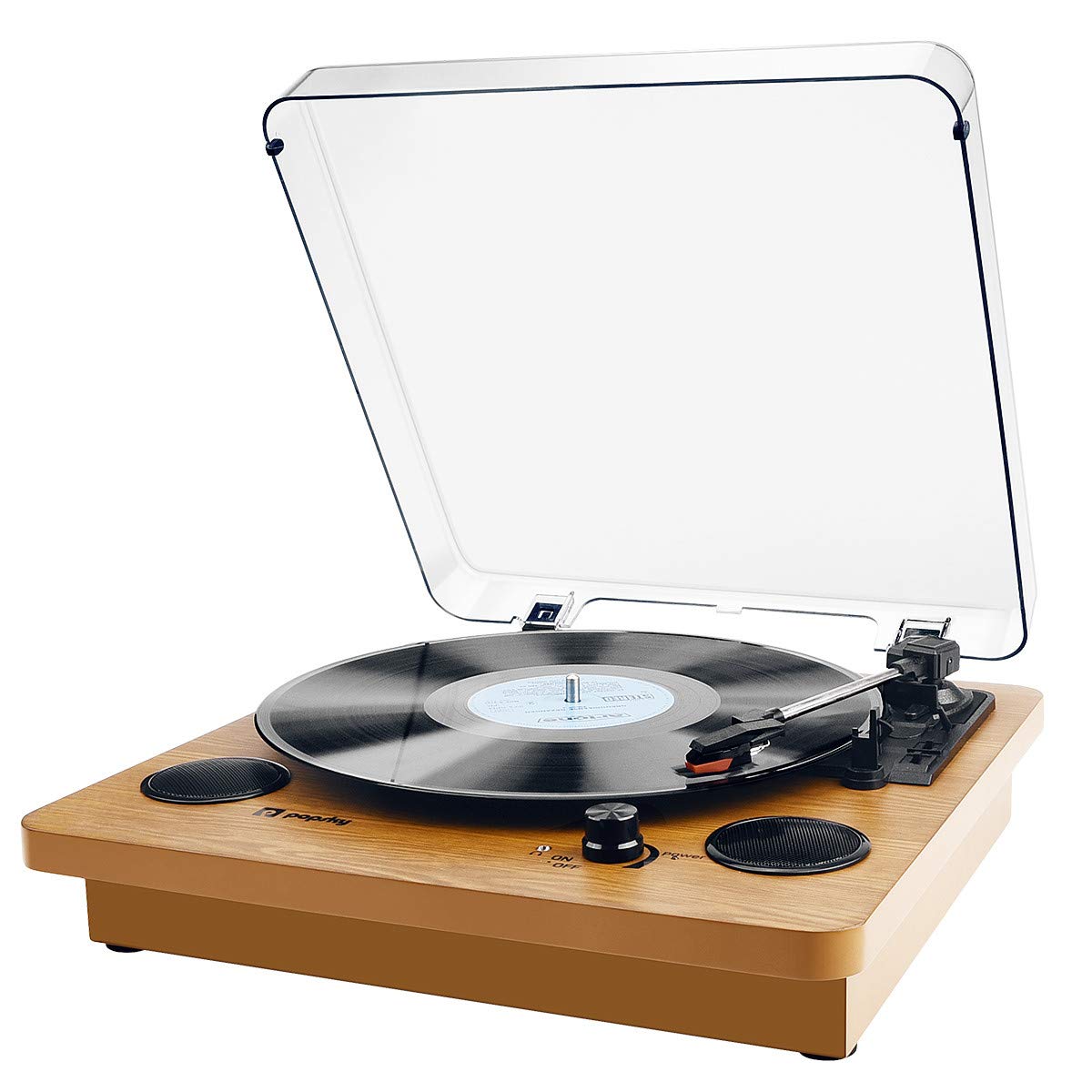 Record Player, Popsky 3 Speed Turntable Bluetooth Vinyl Record Player With Speaker, Portable Lp Vinyl Player, Vinyl To Mp3 Recor