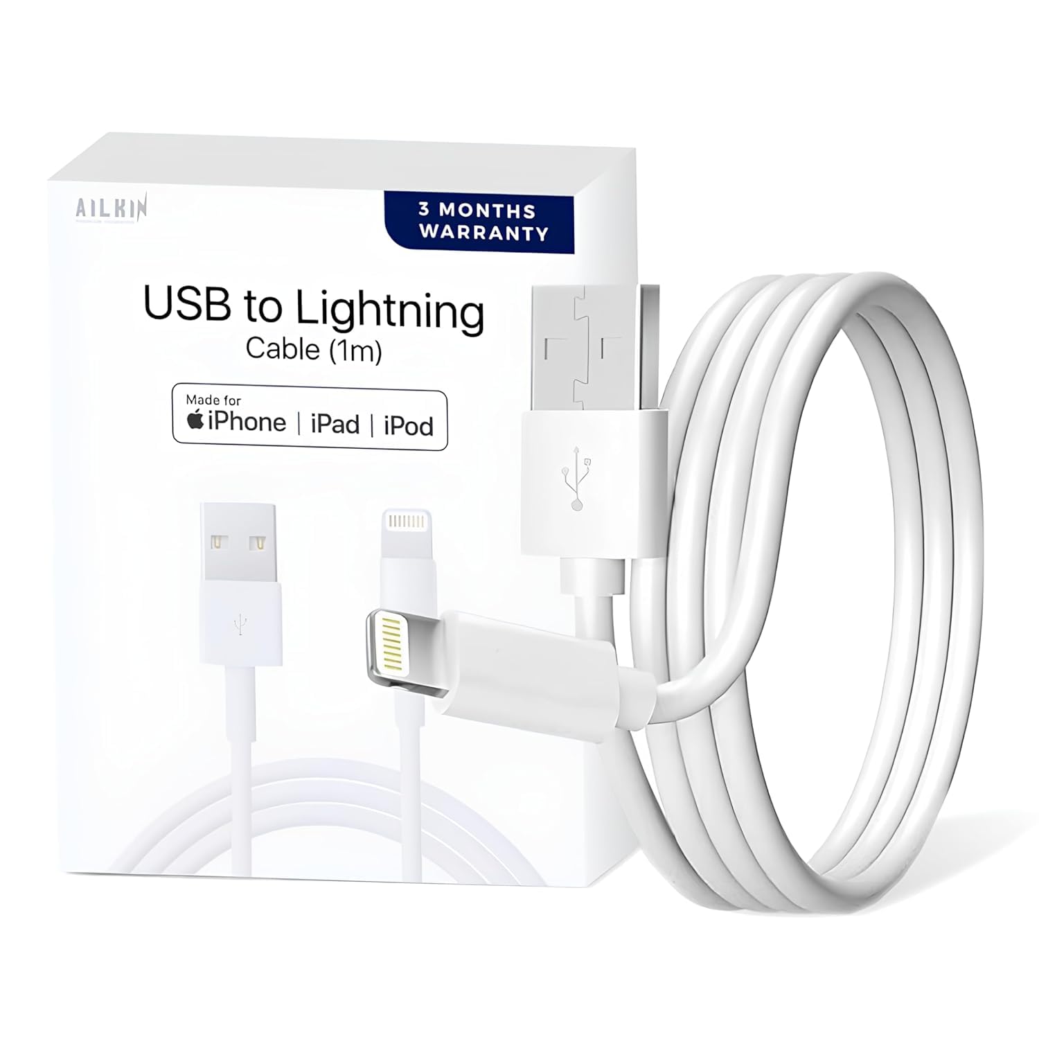 USB to Lightning Cable 1M [Apple MFi Certified] iPhone Fast Charger Cable USB Power Delivery Charging Cord for iPhone 14/13/12/1