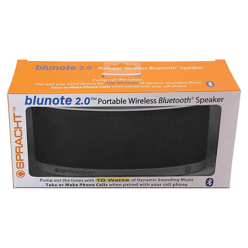 Spracht Blunote 2.0 Portable 10 Watt Wireless Bluetooth Speaker For Music And Voice, Black