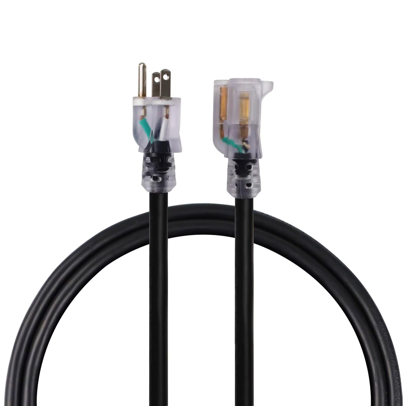 Ultra Explorer Indoor Extension Cord Waterproof 3 Ft, 12 Gauge Heavy Duty Black Extension Cord Sjtw, Flexible Cold Resistant 3 P