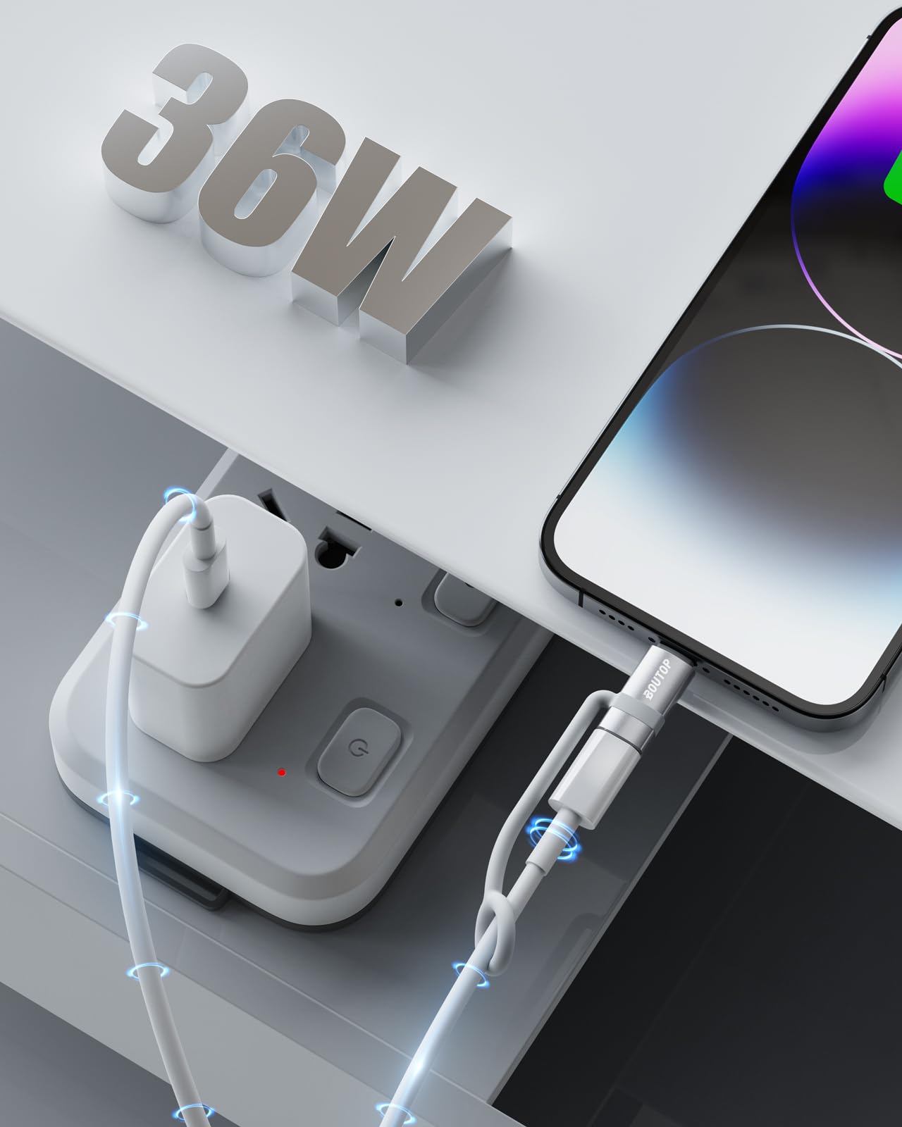 Boutop [Mfi Certified] Usb C To Lightning Adapter, Type C To Lightning Adapter Support 36W Pd Fast Charging Compatible With Ipho