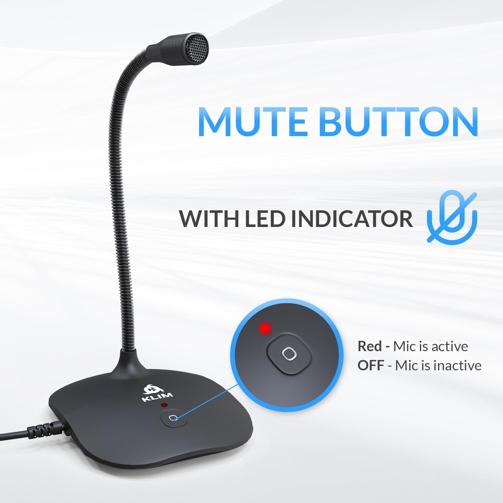 Klim Talk Usb Desk Microphone For Computer - New - Compatible With Any Pc Laptop Mac - Professional Desktop Mic With Stand - Rec