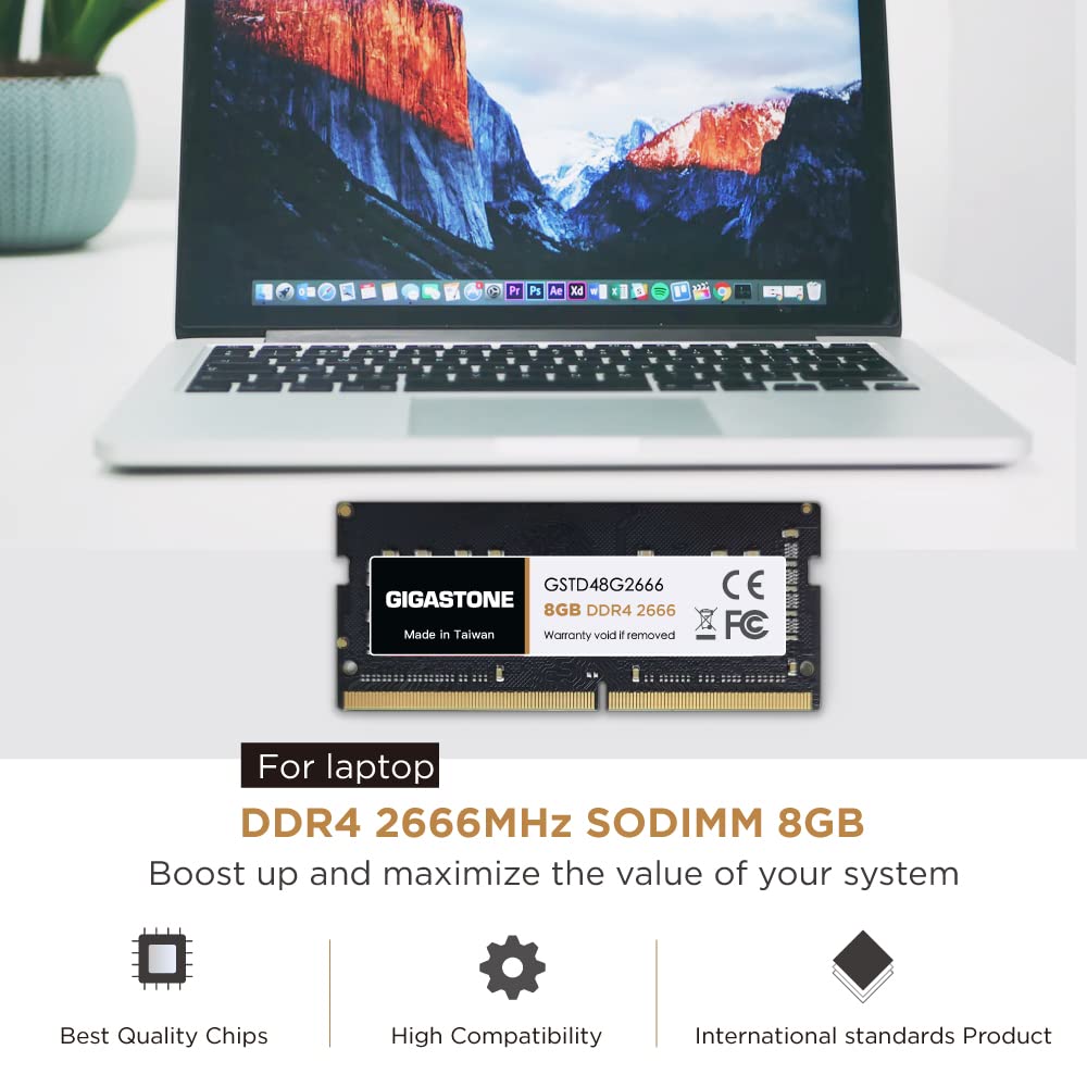 ?Ddr4 Ram? Gigastone 8Gb Ddr4 2666Mhz (2400Mhz Or 2133Mhz) Pc4 21300 (Pc4 19200/17000) Cl19 1.2V Sodimm 260 Pin Unbuffered Non E