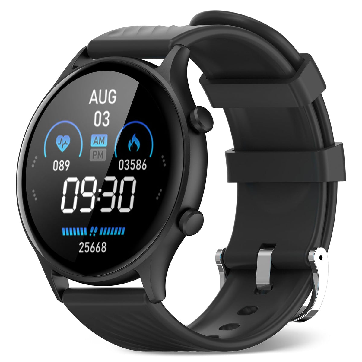 Walkerfit Smart Watch For Woman: 1.84 ' ' Big Screen Fitness Watch For Android, Waterproof Activity Tracker Pedometer, Gold