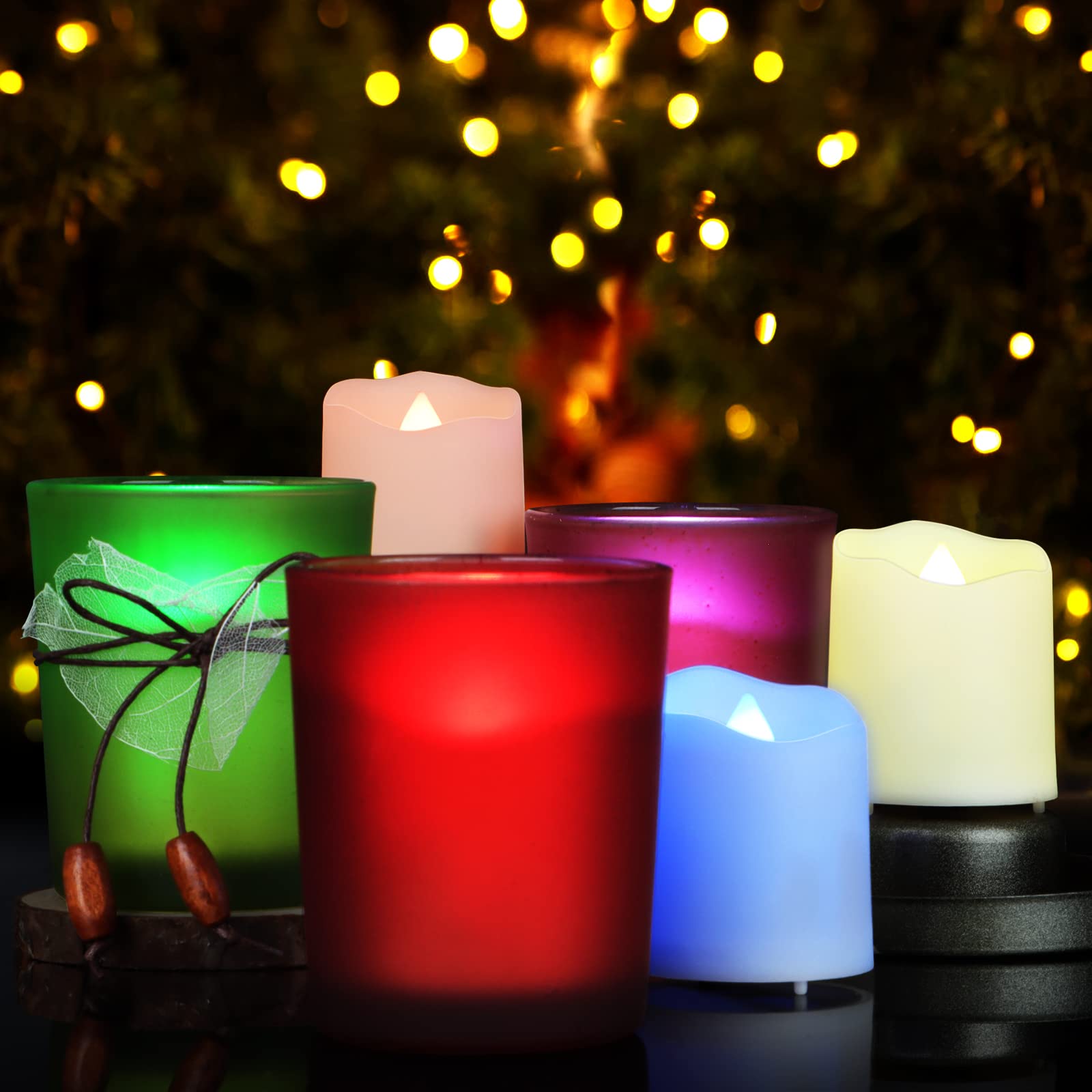 Freepower Rechargeable Color Changing Tea Lights Candles With Remote Battery Operated Flameless Votive Candles For Romantic,Fest