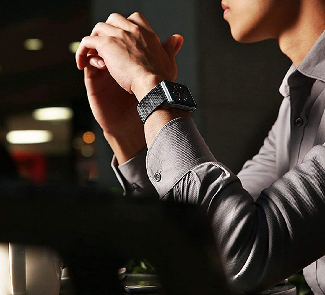 Qunions Bands Compatible With Wyze Watch 47/44Mm For Women Men, Breathable Stainless Steel Metal Mesh Band, Adjustable Replaceme