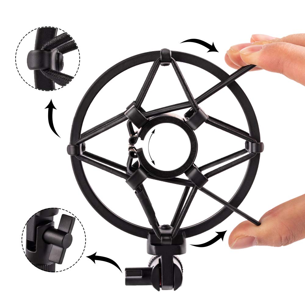 Lyrcro Microphone Shock Mount Holder Clip Mic Anti-Vibration For 22Mm-26Mm Diameter Dynamic Mic Like Shure Sm58 58S Sm57 Pag48 S