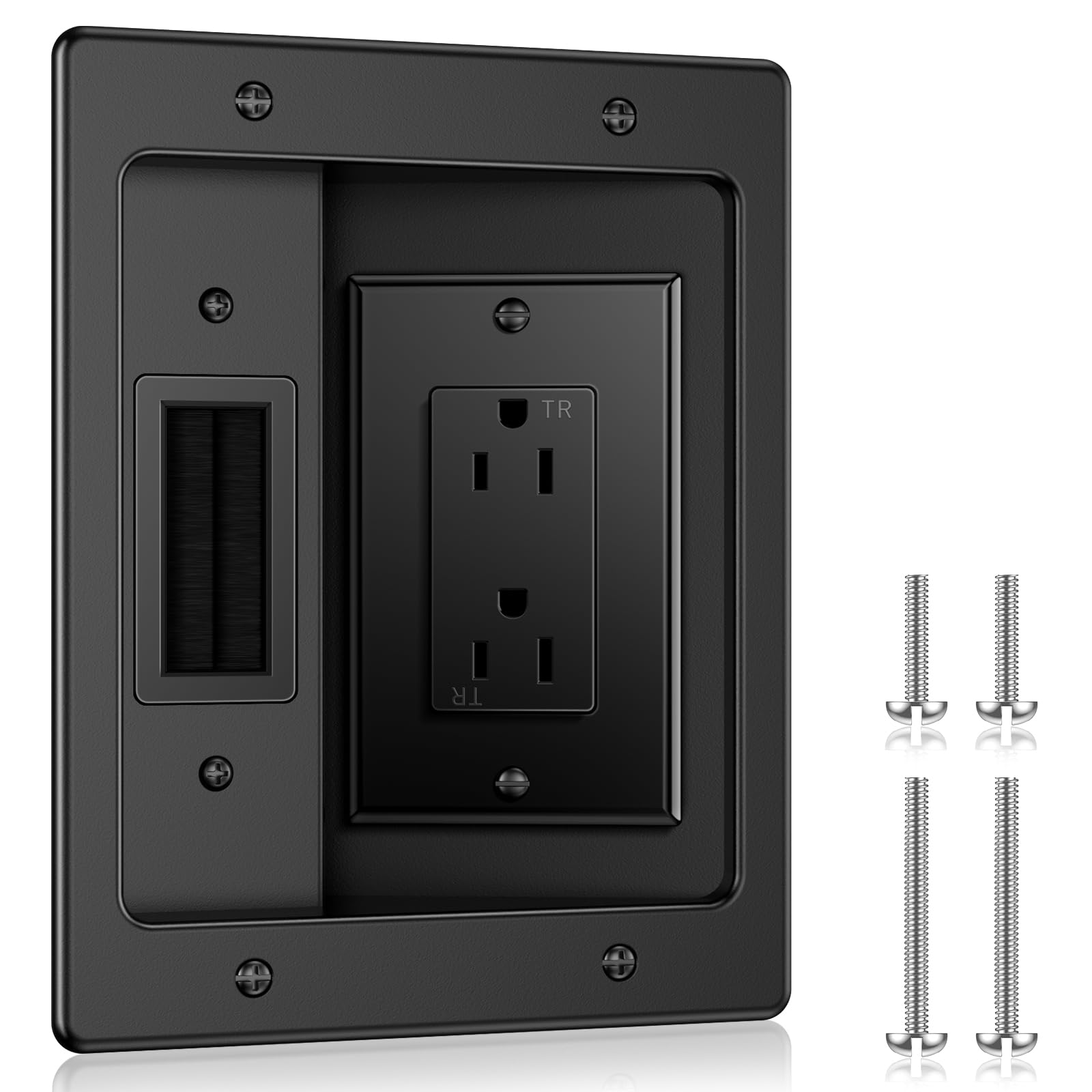 Elecpow In Wall Cable Management Kit, Hide Tv Power Cables & Low Voltage Wires Behind The Wall, Recessed Outlet For Wall Mountin