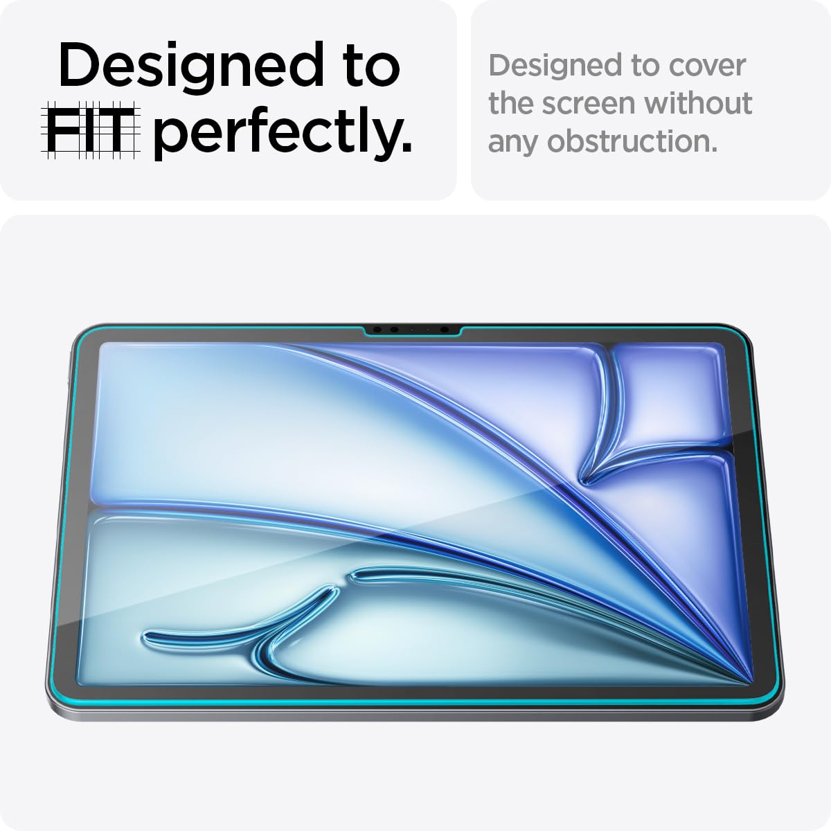 Spigen Glas.Tr Ez Fit Tempered Glass Compatible With Ipad Pro 11 Inch M2 2022, Ipad Pro 11 Inch 2021/2020/2018, Ipad Air 5 2022, Ipad Air 4 2020, Scratch Resistant, 9H Screen Protector