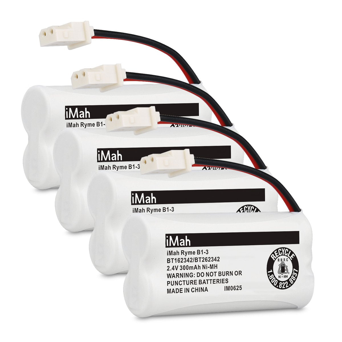 Imah Ryme B1 3 Bt162342 Bt262342 2.4V 300Mah Ni Mh Cordless Telephone Batteries Compatible With At&T Cl81101 El5210 El52400 Vtec