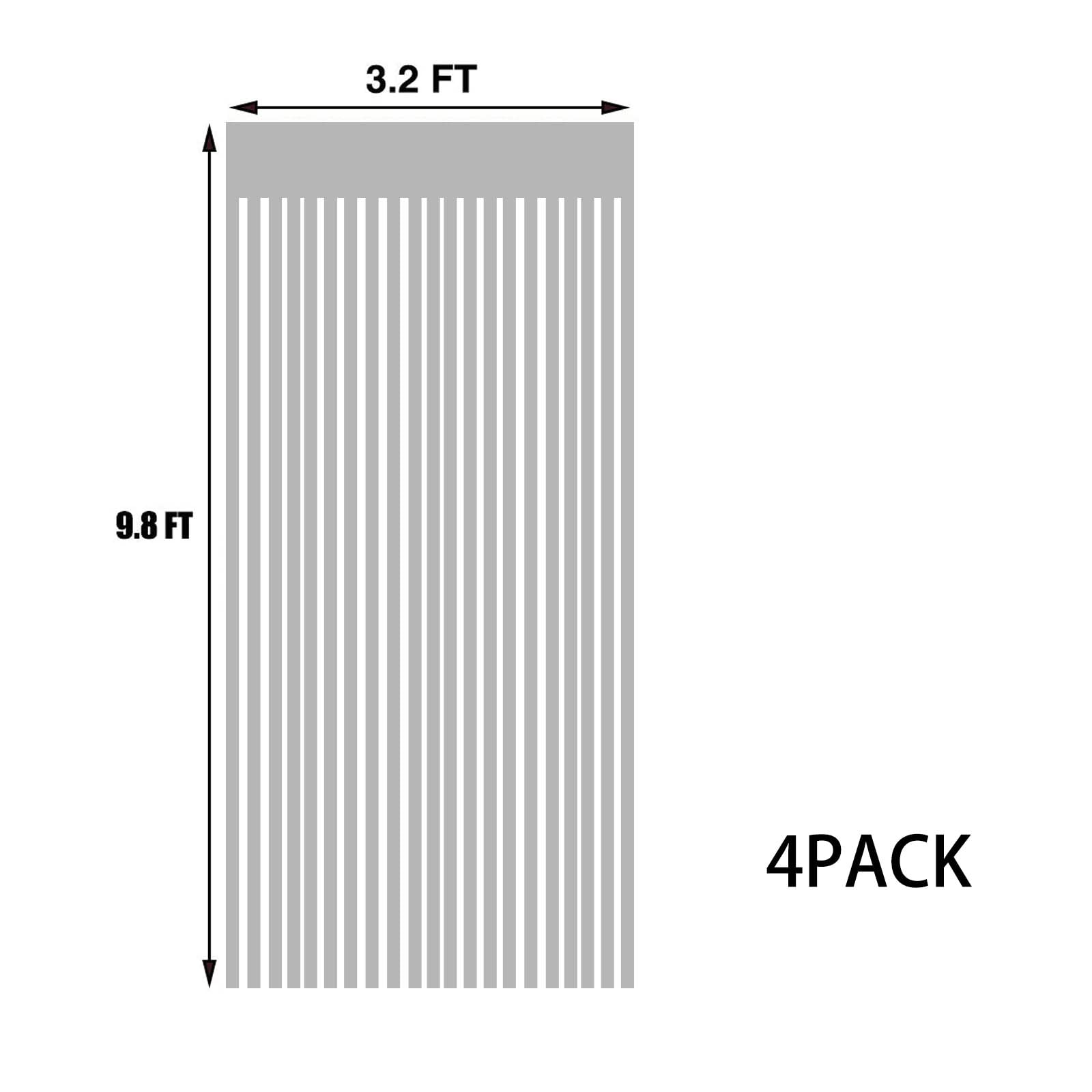 Yeson Red Foil Fringe Curtains Metallic Tinsel Shimmer Curtain Party Backdrop Decorations,Pack Of 4