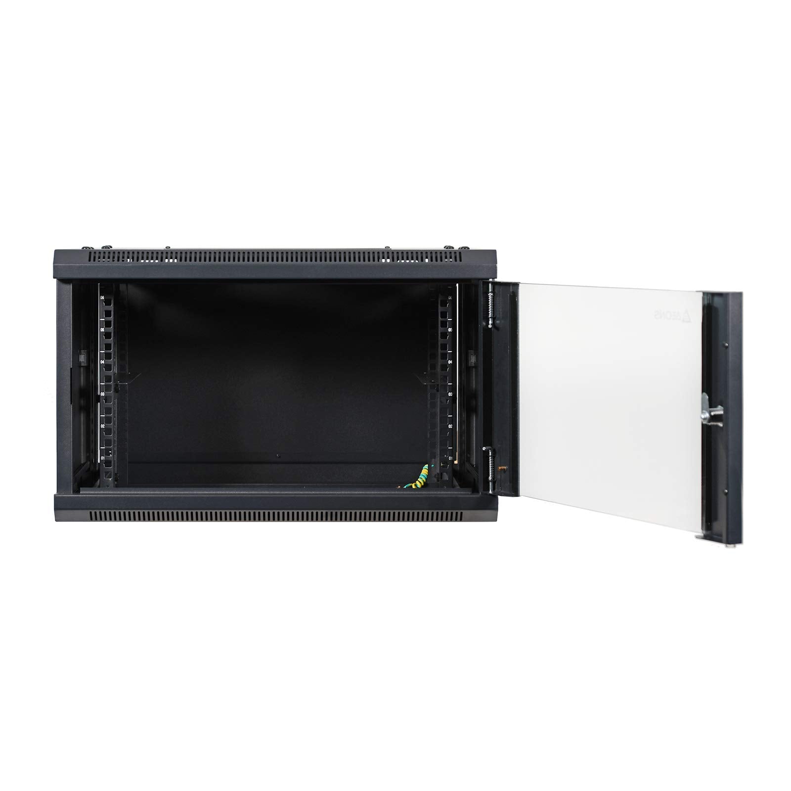 Aeons 6U Signature Wall Mount 19 Inch It Network Cabinet Enclosure Server Rack 16 Inch Depth Glass Door
