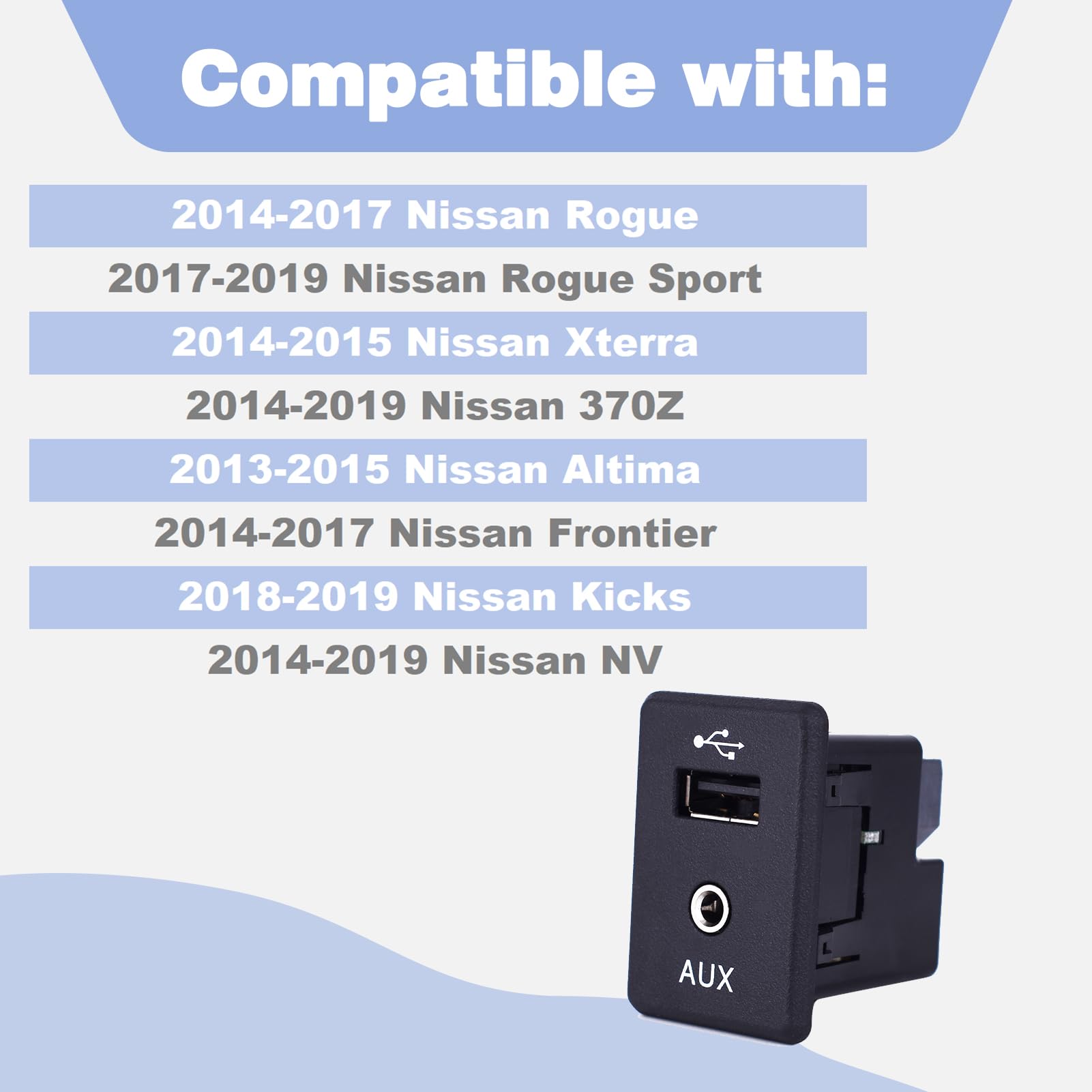 Culmkari Usb Connector Audio Auxiliary Jack Video Output Jack Fits For 2013 2019 Nissan Altima Rogue Frontier Kicks Replace 280234Ba0B 795405004