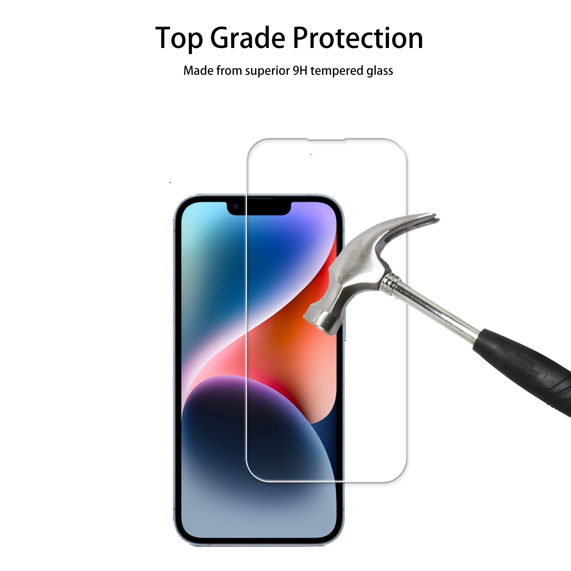 Hkkais Easy Alignment Frame Designed For Iphone14 / Iphone13 / Iphone 13 Pro Tempered Glass Screen Protector Film 3 Pack