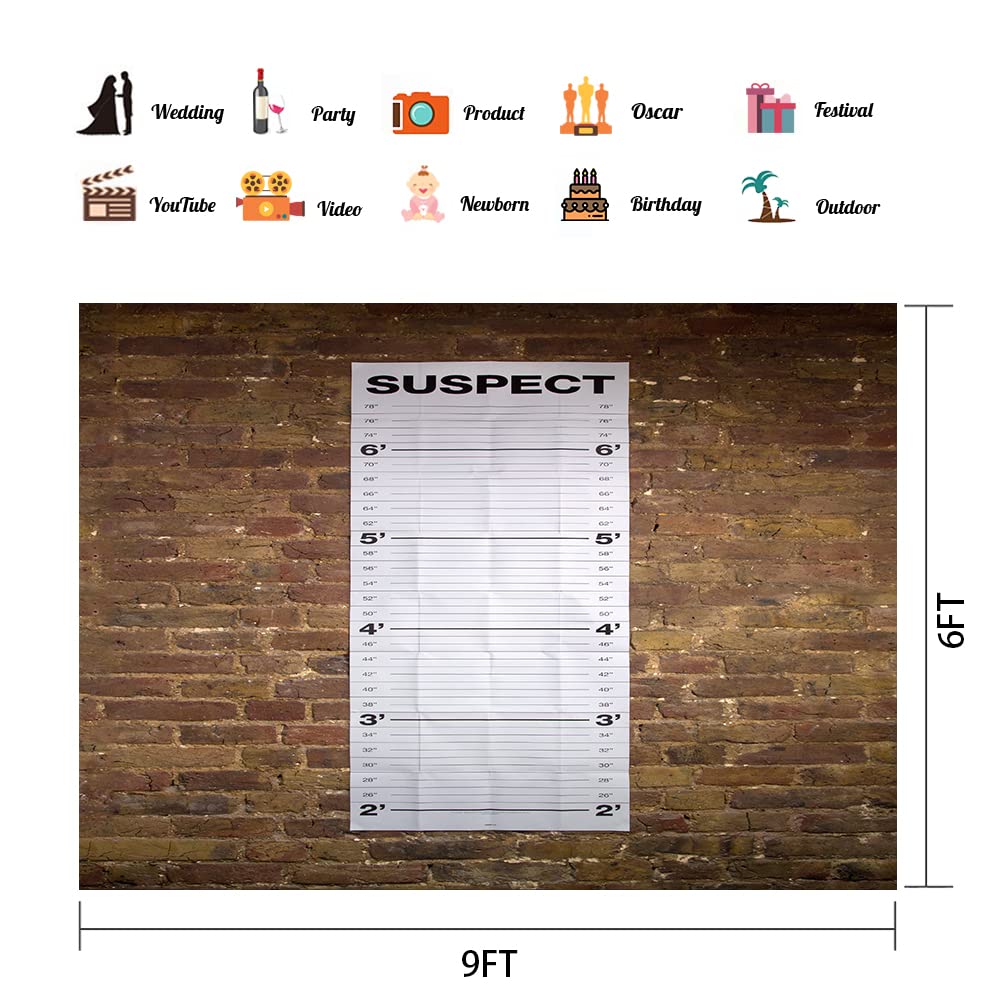 Phmojen Police Lineup Backdrop Height Chart Measurements Poster Backdrop For Photos Vinyl 9X6Ft Murder Mystery Dinner Party Phot