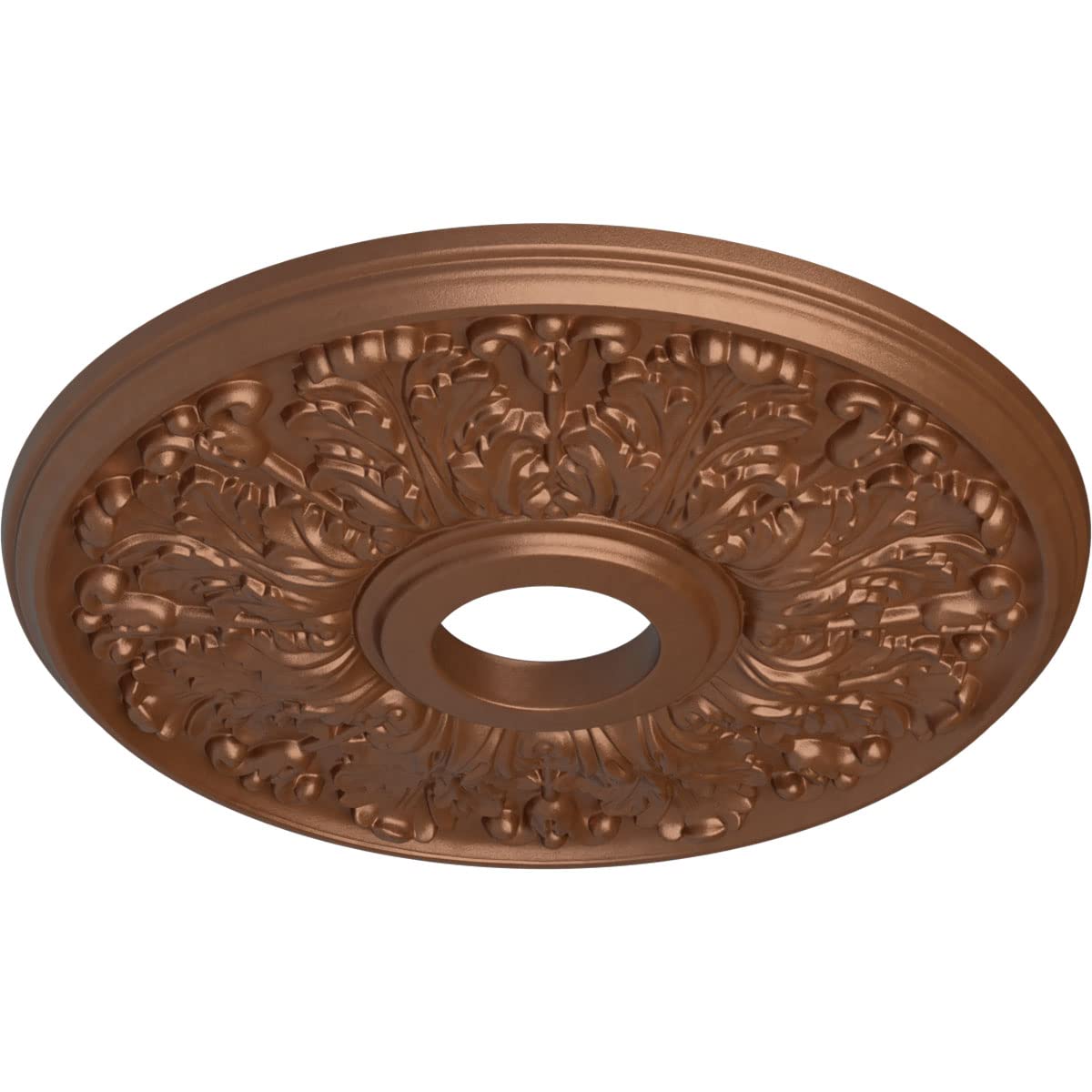 Ekena Millwork Cm16Appos Apollo Ceiling Medallion, 16 1/2''Od X 3 5/8''Id X 1 1/8''P, Hand Painted Polished Copper