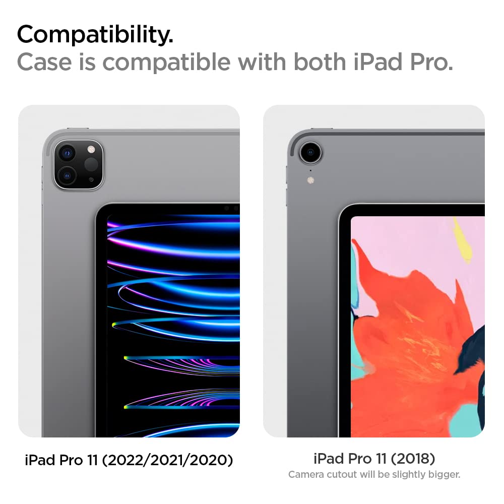 Spigen Ultra Hybrid Pro Designed For Ipad Pro 11 Inch Case M2 4Th Generation (2022) / 3Rd Generation (2021) / 2Nd Generation (2020) / 1St Generation (2018) / Transparent Back And Pencil Holder   Black