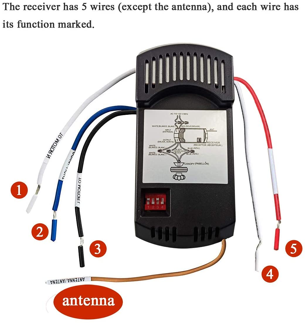 Universal Ceiling Fan Remote Control And Receiver Kit With Dimmer For 3 Speed Ceiling Fan Replacement For Hampton Bay Harbor Bre