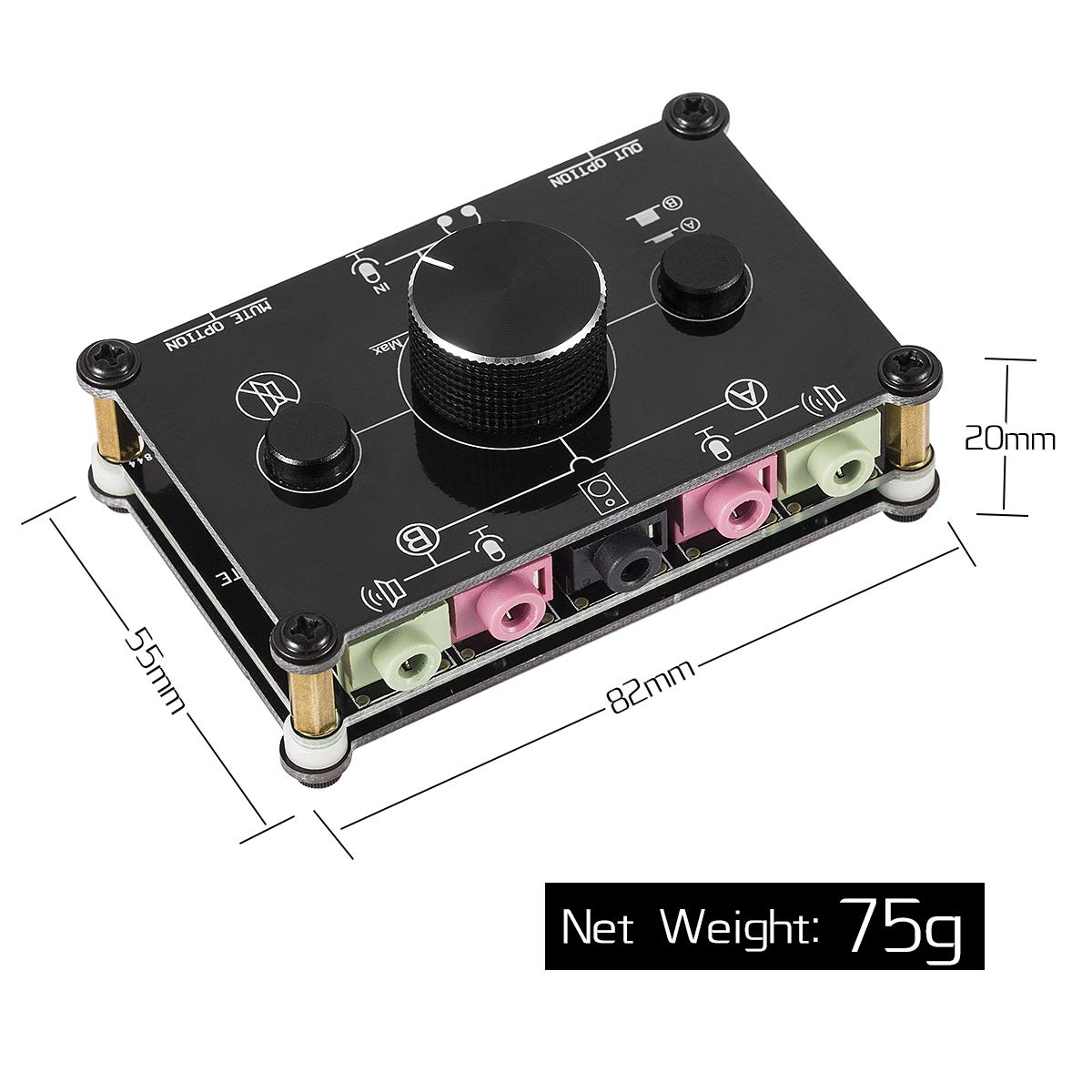 Nobsound Little Bear Mc1023 2 Way Audio Microphone Headset Speaker Mic Switcher Headphone Switch Hub Volume Control Controller S