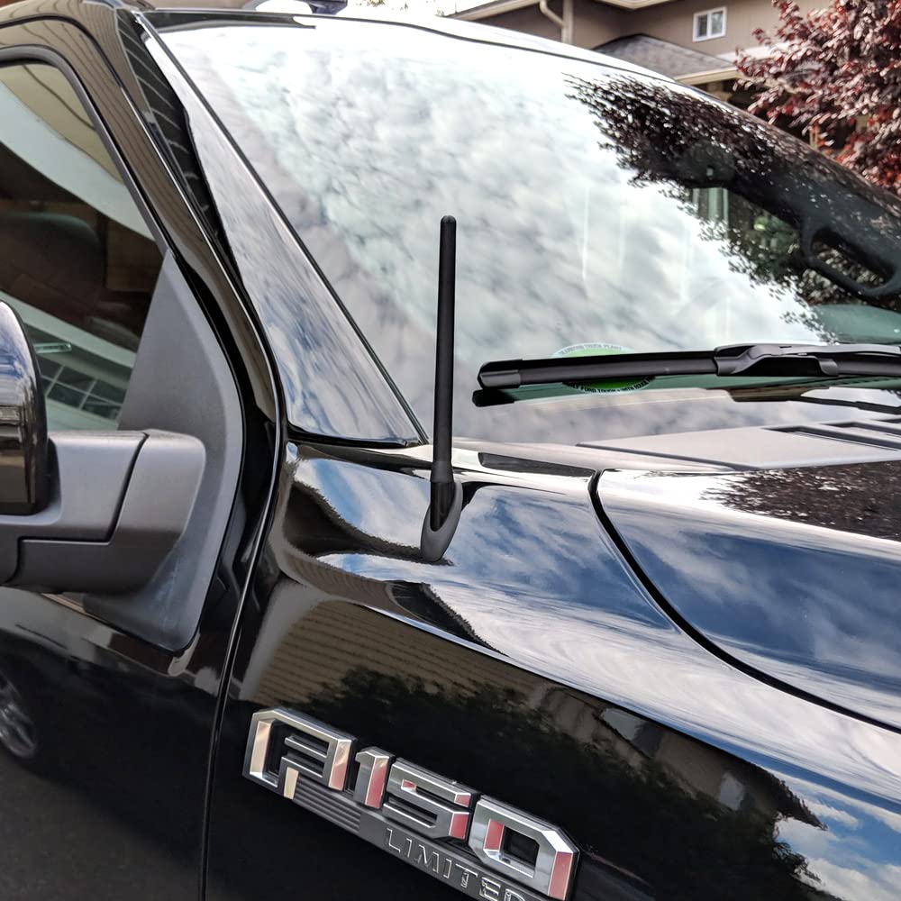 Basiker Short Antenna Fit For Ford F150 F250 F350 2009 2025, Truck Car Ford F150 Accessories, 6 3/4 Inch Stubby Ford F150 F 150 F 150 Antenna Replacement For Am Fm Reception
