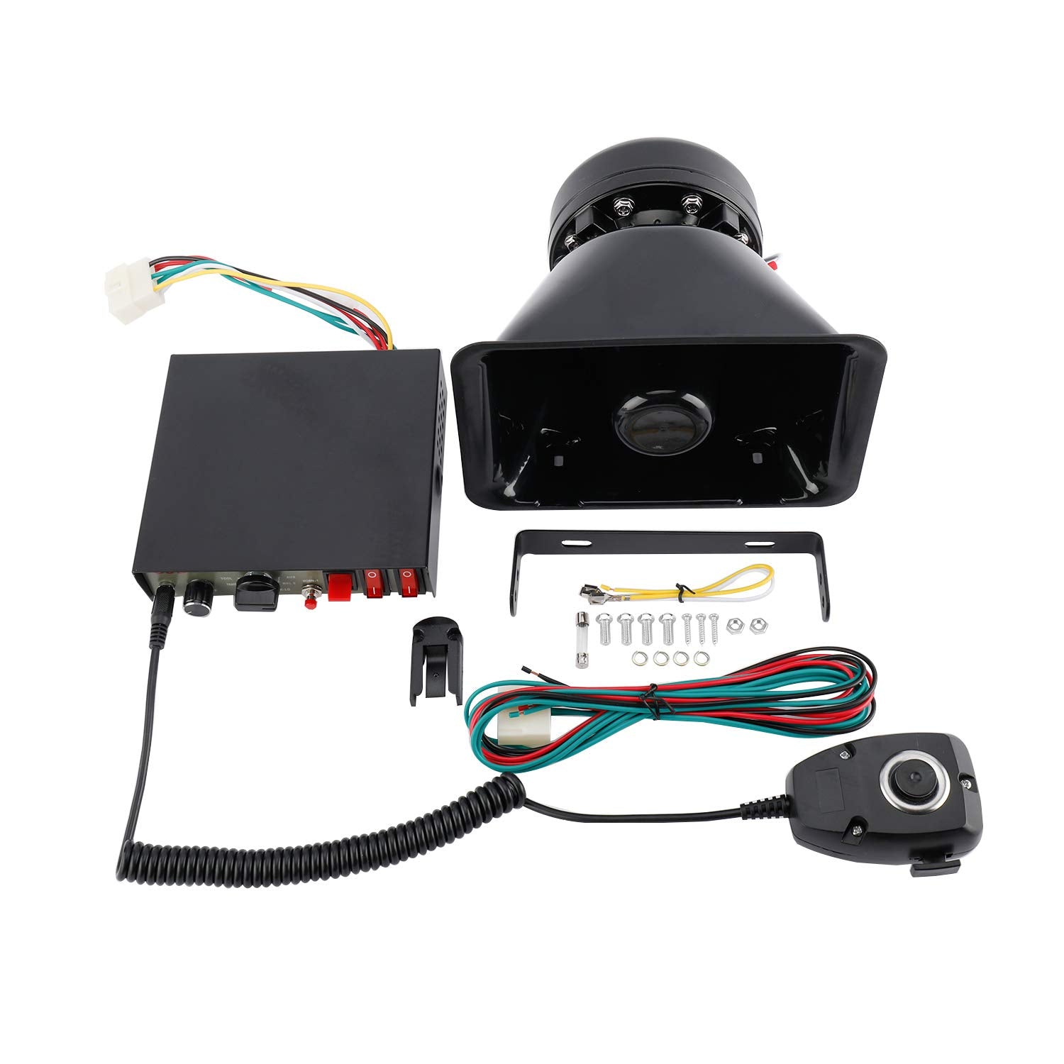 Freetec Amplifier Police Siren 200W 12V Emergency Loudspeaker Amplifier Police Siren 8 Tones