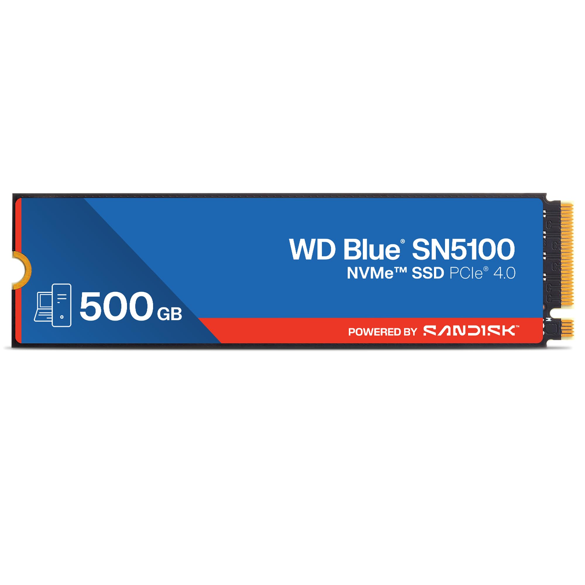 Wd Blue Sn5100 500Gb Nvme Ssd  M.2 2280, Pcie Gen 4.0, Internal Solid State Drive  Read Speeds Up To 6,600Mb/S, Upgrade Storag