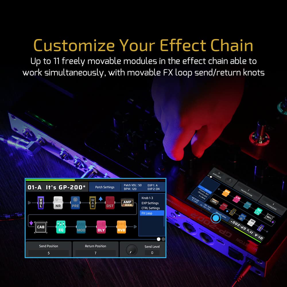 Valeton Gp-200R Multi Effects Processor Multi-Effects Guitar Bass Pedal With Expression Pedal Fx Loop Midi I/O Amp Modeling Ir C