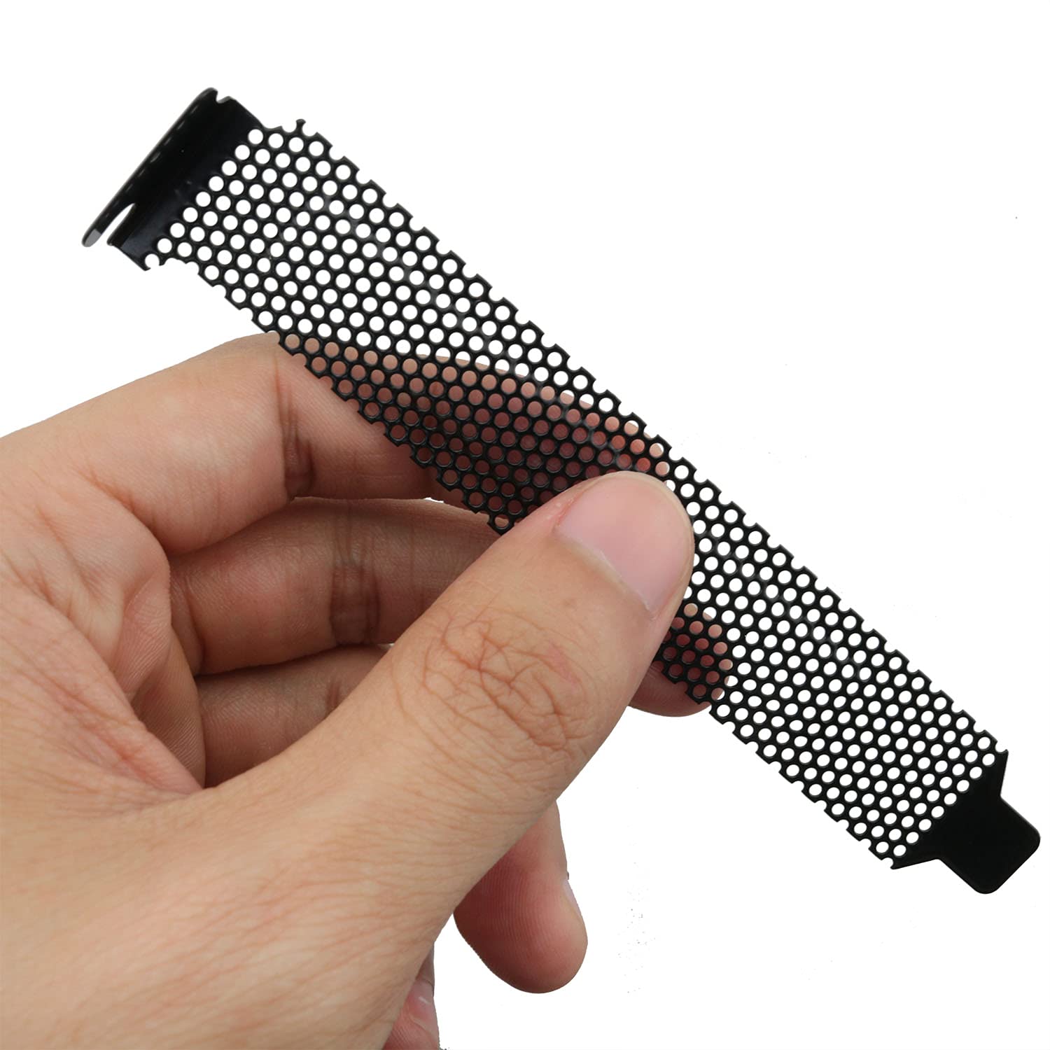 Chenjin Pci Slot Cover 5Pcs Black Pci Dust Filter Blanking Plates With 5Pcs Screws Vented Slot Cover