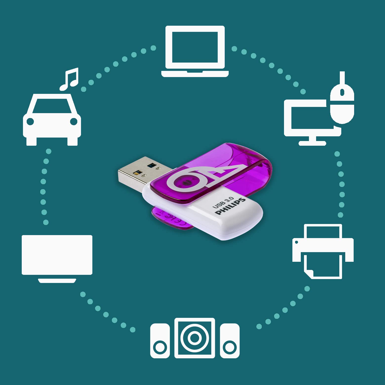 Philips Usb Flash Drive 64Gb Vivid Edition Usb 3.0