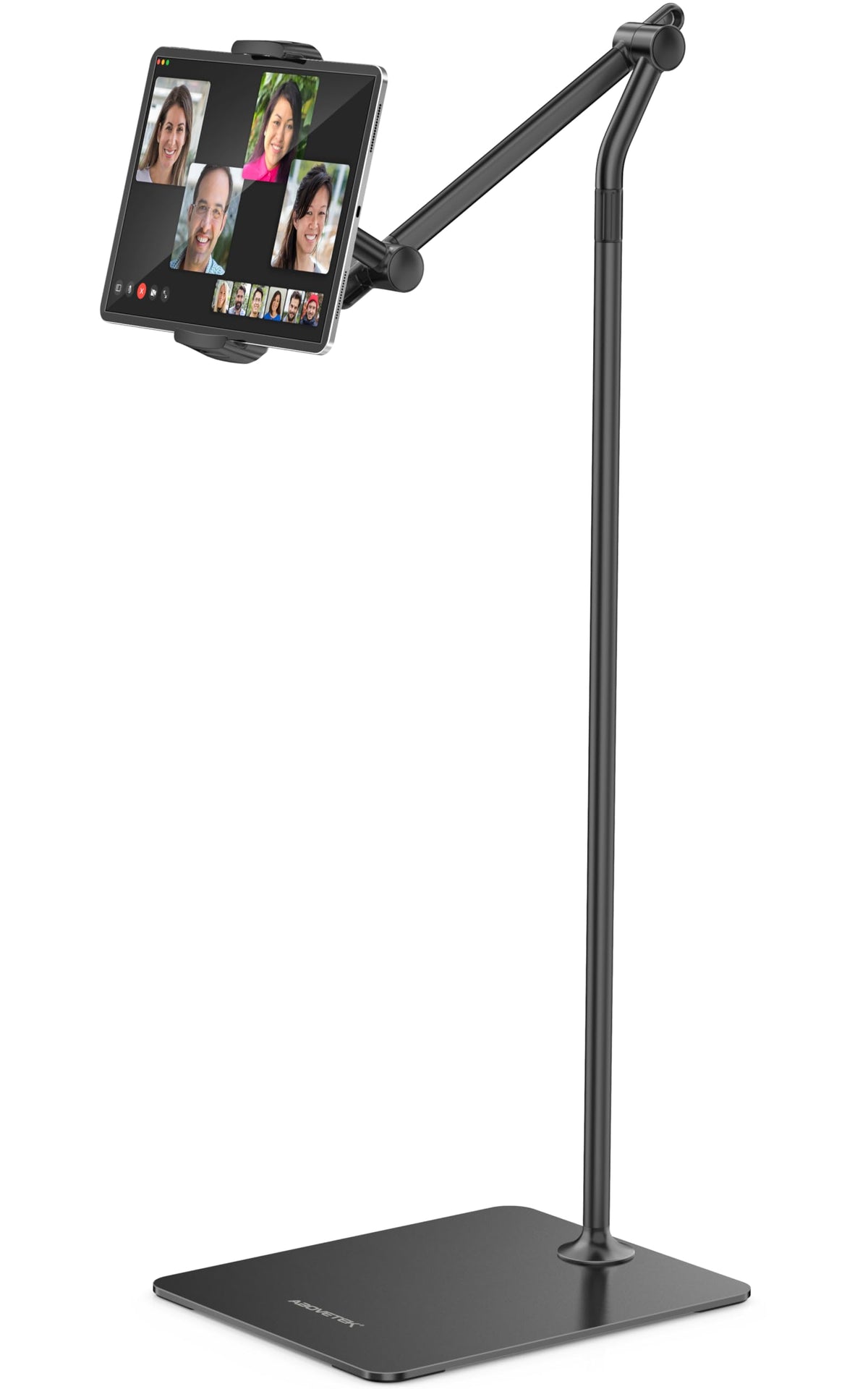 AboveTEK Tablet Floor Stand, Stylish Adjustable iPad Floor Stand, Aluminum 360� Rotation Tablet & Phone Holder for Sofa Bed, Compatible w/ 4.7' 13.5' iPhones, iPad Pro Air Mini 12.9, Tablets, Kindles