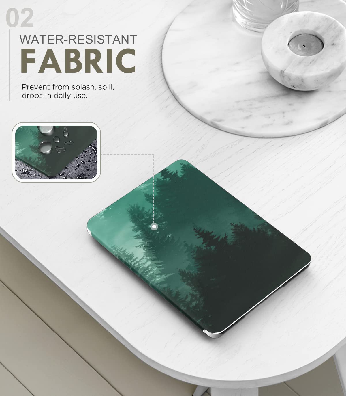 MoKo Case for 6.8' Kindle Paperwhite (11th Generation 2021) and Kindle Paperwhite Signature Edition, Light Shell Cover with Auto Wake/Sleep for Kindle Paperwhite 2021 E Reader, Green Forest