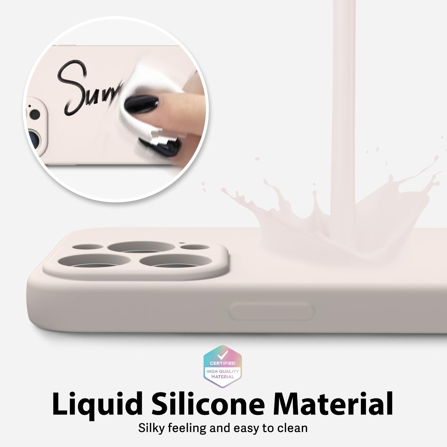 Oakxco For Iphone 14 Pro Max Phone Case Liquid Silicone, Cute Thin Slim Soft Rubber Tpu Plain Smooth Gel Cover For Women Girl Ae