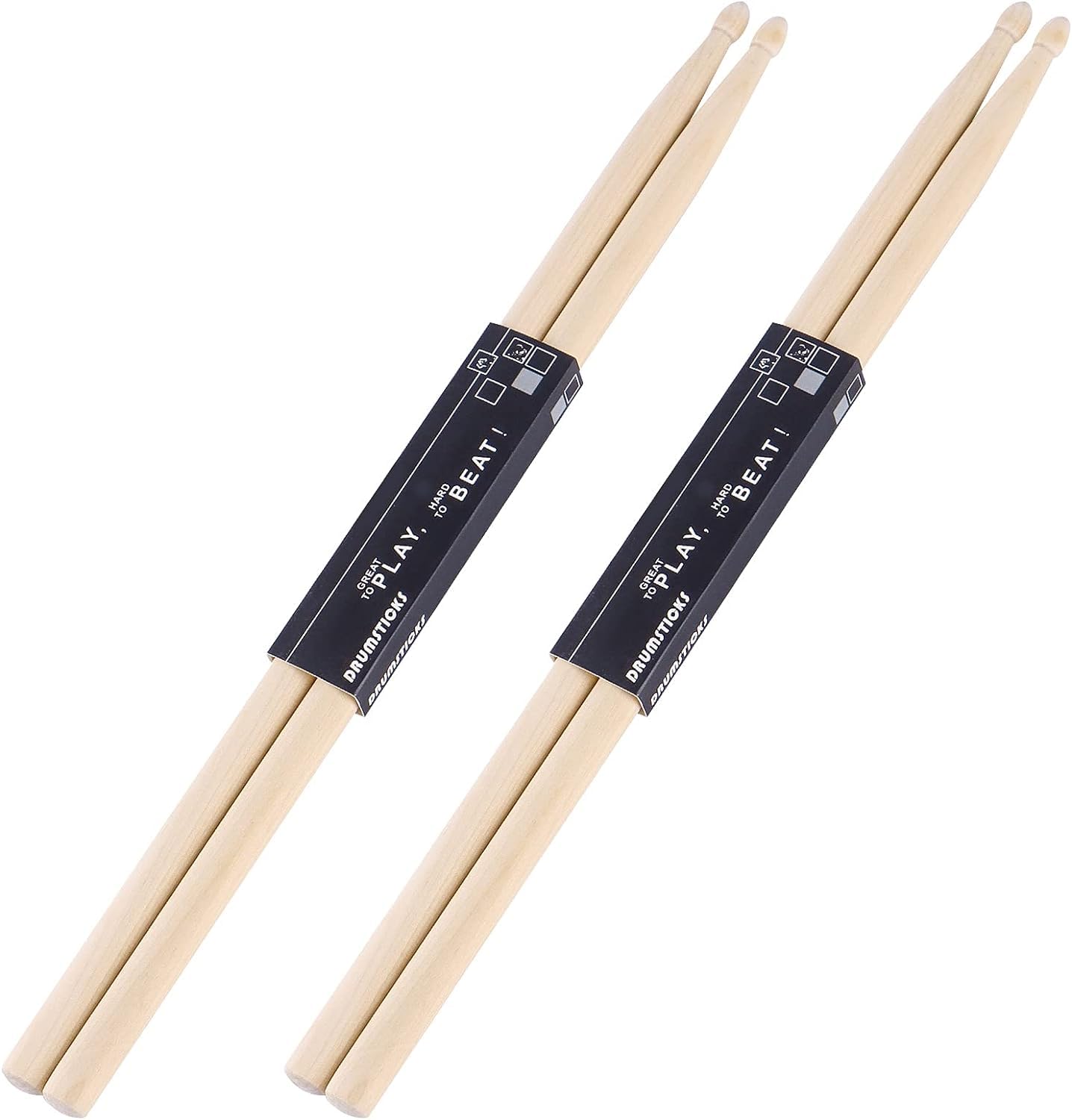 Oieton 2 Pairs Drum Sticks 7A Classic Maple Wood Drumsticks Wood Tip Drumstick For Adults Kids And Beginners