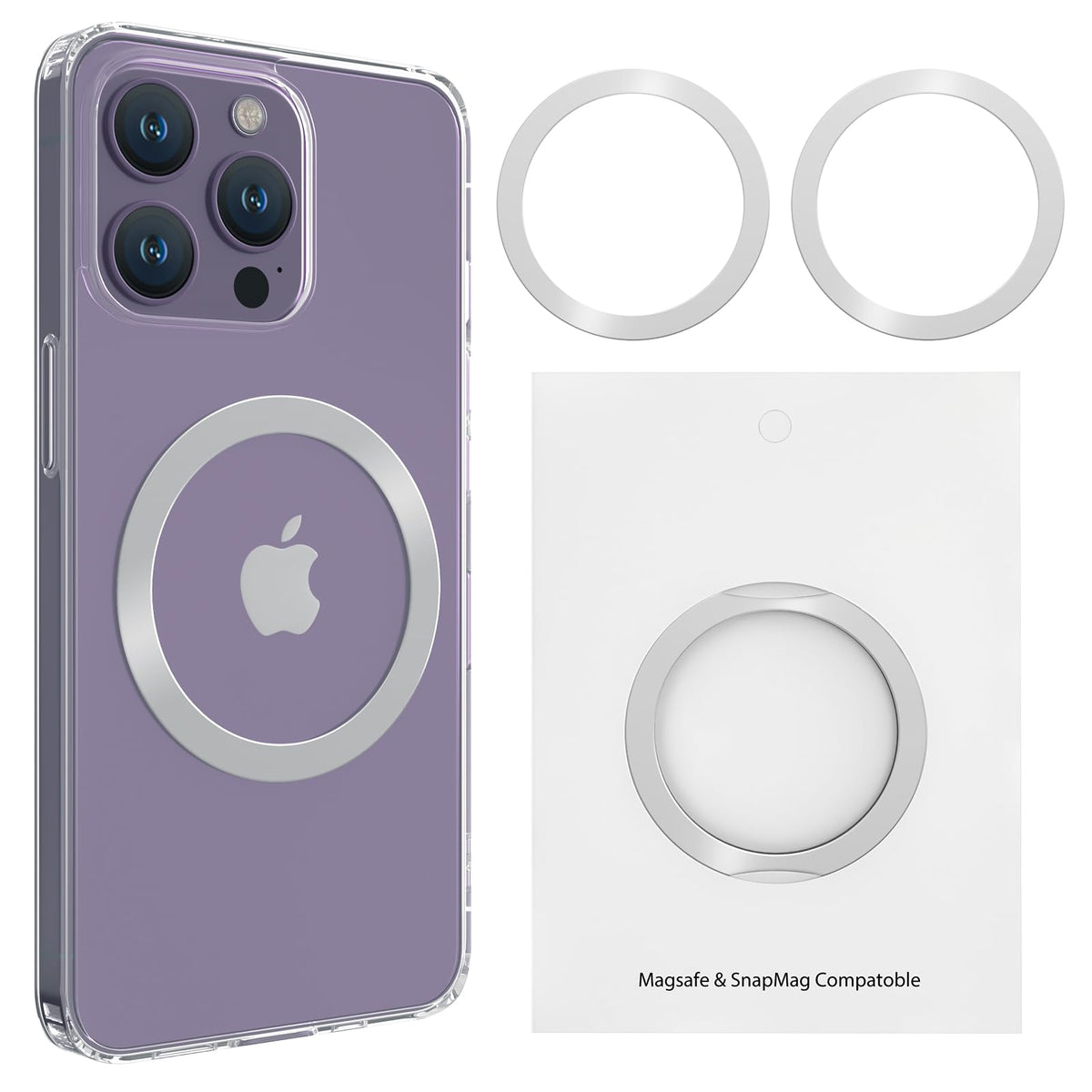 Qiruicomy 2Pcs Mag Magnetic Ring, Universal Mag Ring For Iphone 15/14/13/12 Series, Samsung Galaxy, Compatible With Mag Magnetic