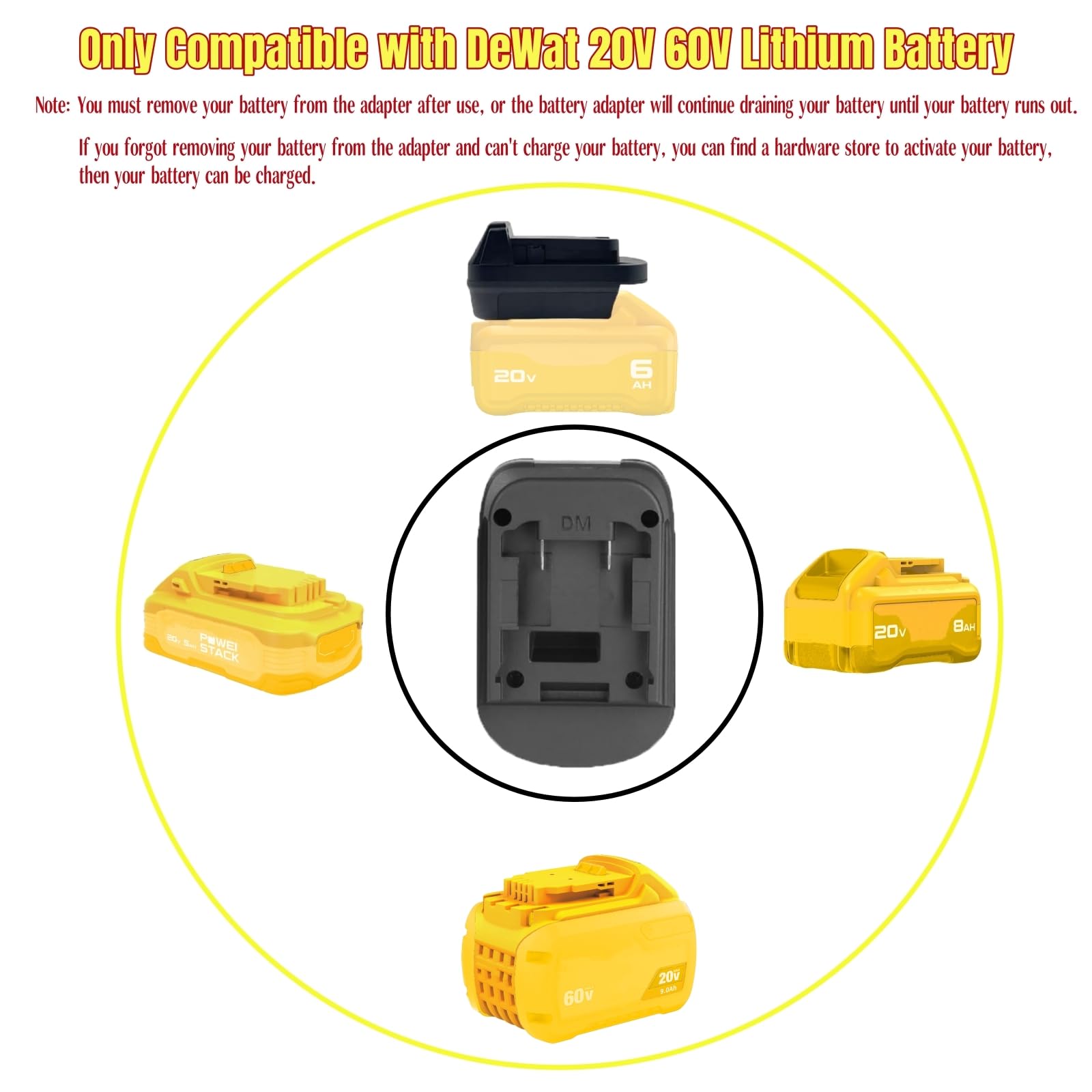 For Dewalt To For Milwaukee Battery Adapter (Only Adapter Included) (For Dewalt 20V Battery To For M18 Tools)