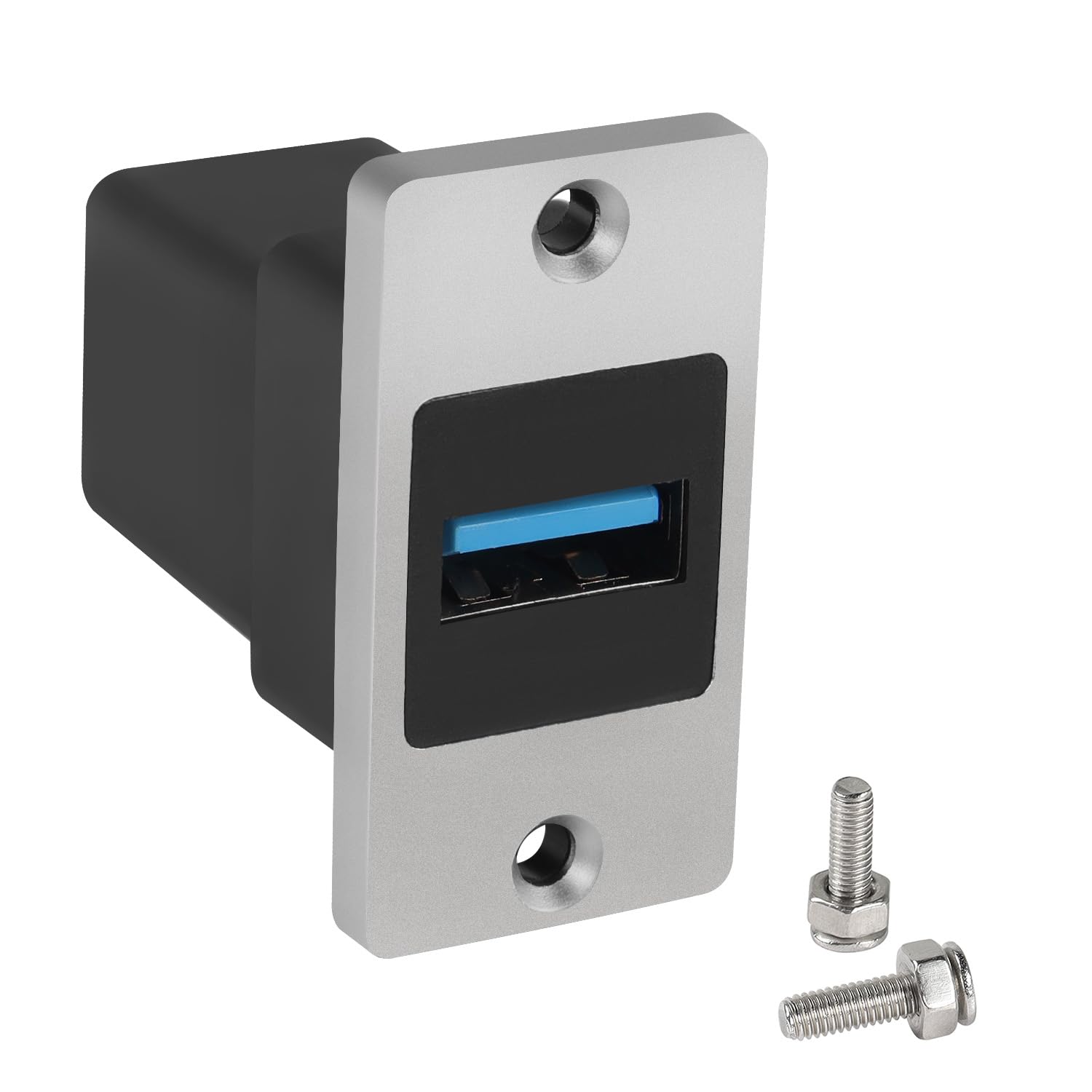 Qianrenon 5Gbps Usb3.0 Rectangular Metal Panel Adapter Usb3.0 Female To Female Panel Mount Connector Usb 3.0 Mounting Socket Dat