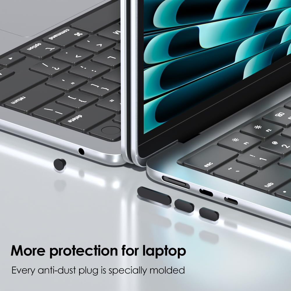 Proelife 7 Pcs Anti Dust Dirt Plug Cups Set For 2024 2023 2022 Macbook Air 13.6 Inch 15 Inch M3 M2 Chip (A3113/A3114/A2941/A2681