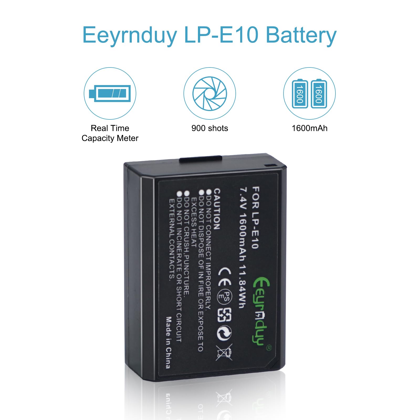Eeyrnduy 2 Pack Of Lp E10 Batteries For Canon Eos Rebel T7 T6 T5 T3, Kiss X50 X70, Eos 1100D 1200D 1300D 2000D Digital Camera