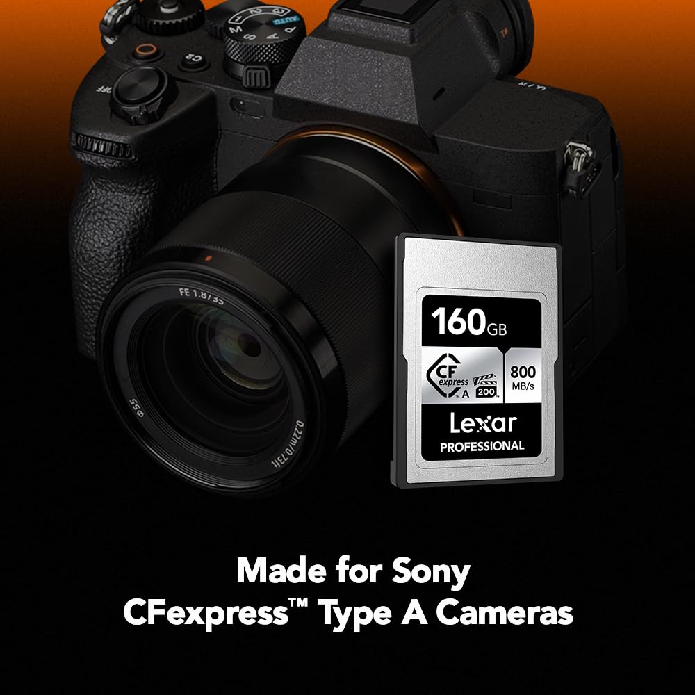 Lexar 160Gb Professional Cfexpress Type A Silver Series Memory Card, Compatible With Sony Cameras W/ Type A Card Slot, Up To 800