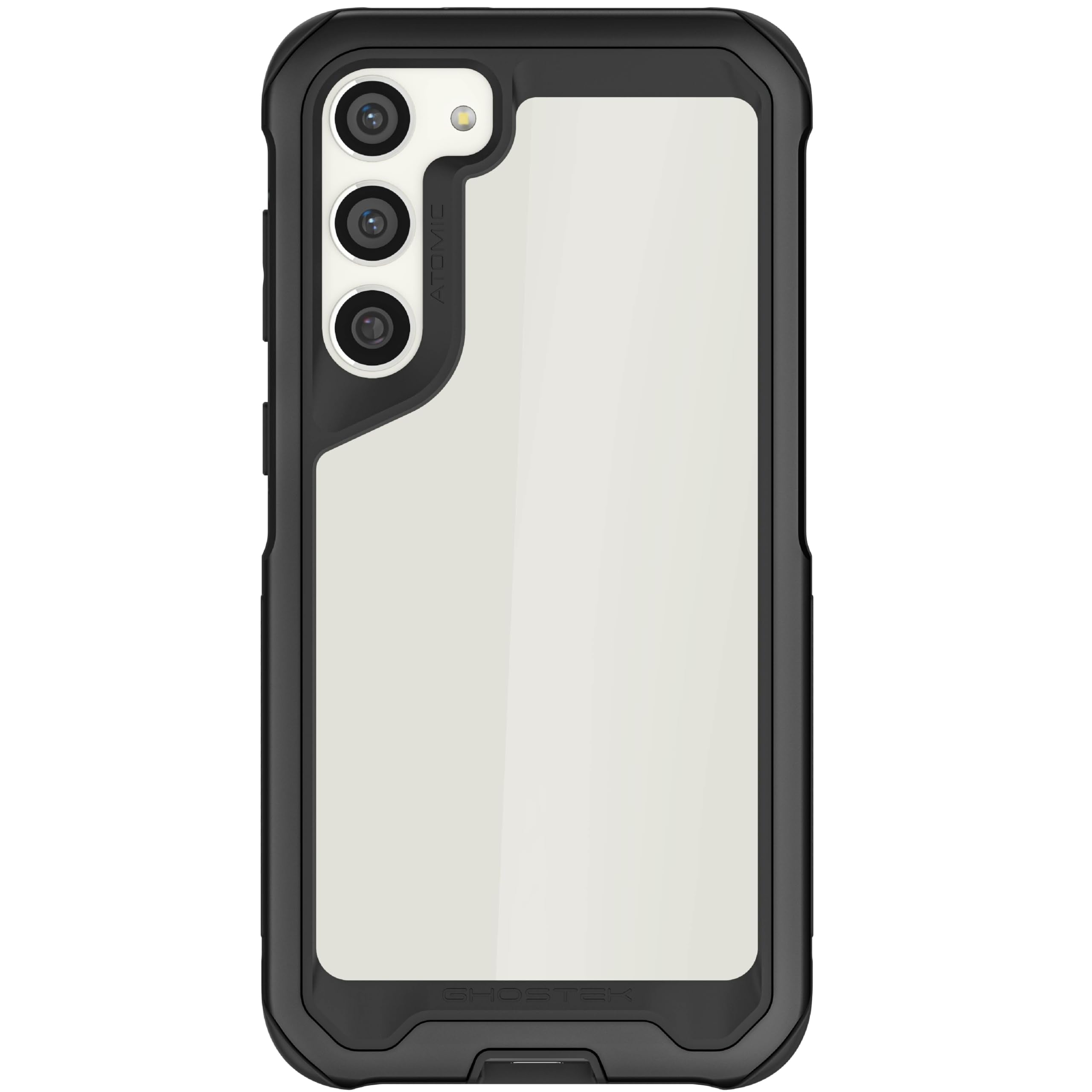Ghostek ATOMIC slim Galaxy S23 Plus Case with Crystal Clear Back and Aluminum Metal Bumper Heavy Duty Protection Wireless Chargi