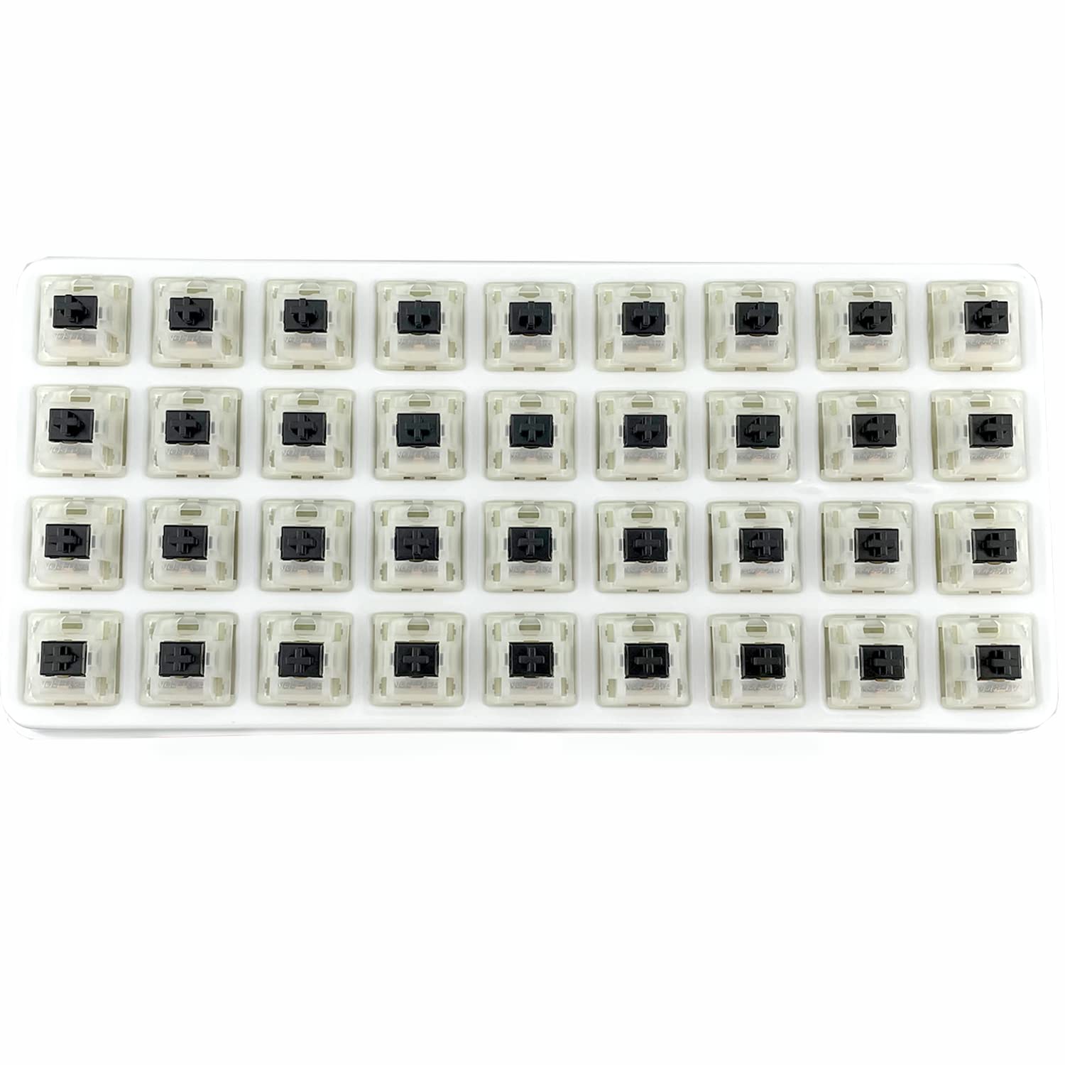 Kutethy Gateron Switches Milky Black Mechanical Keyboard Yellow 5Pins For All Mx Mechanical Keyboard(72 Pcs, Black)