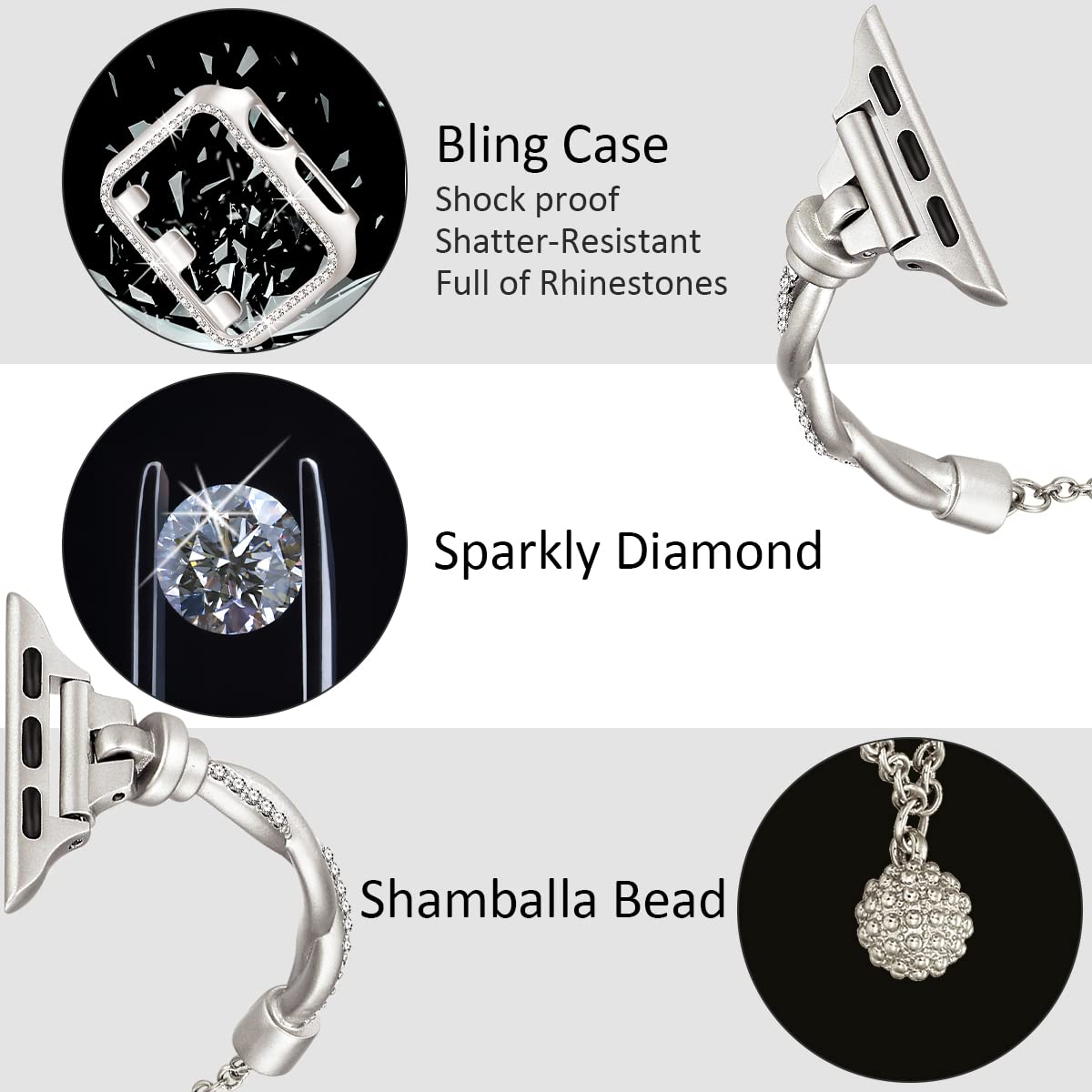 Dilando Starlight Band Compatible With 42Mm 44Mm 45Mm Apple Watch Band Bracelet Women, Bling Slim Dressy Strap Rhinestone Case F