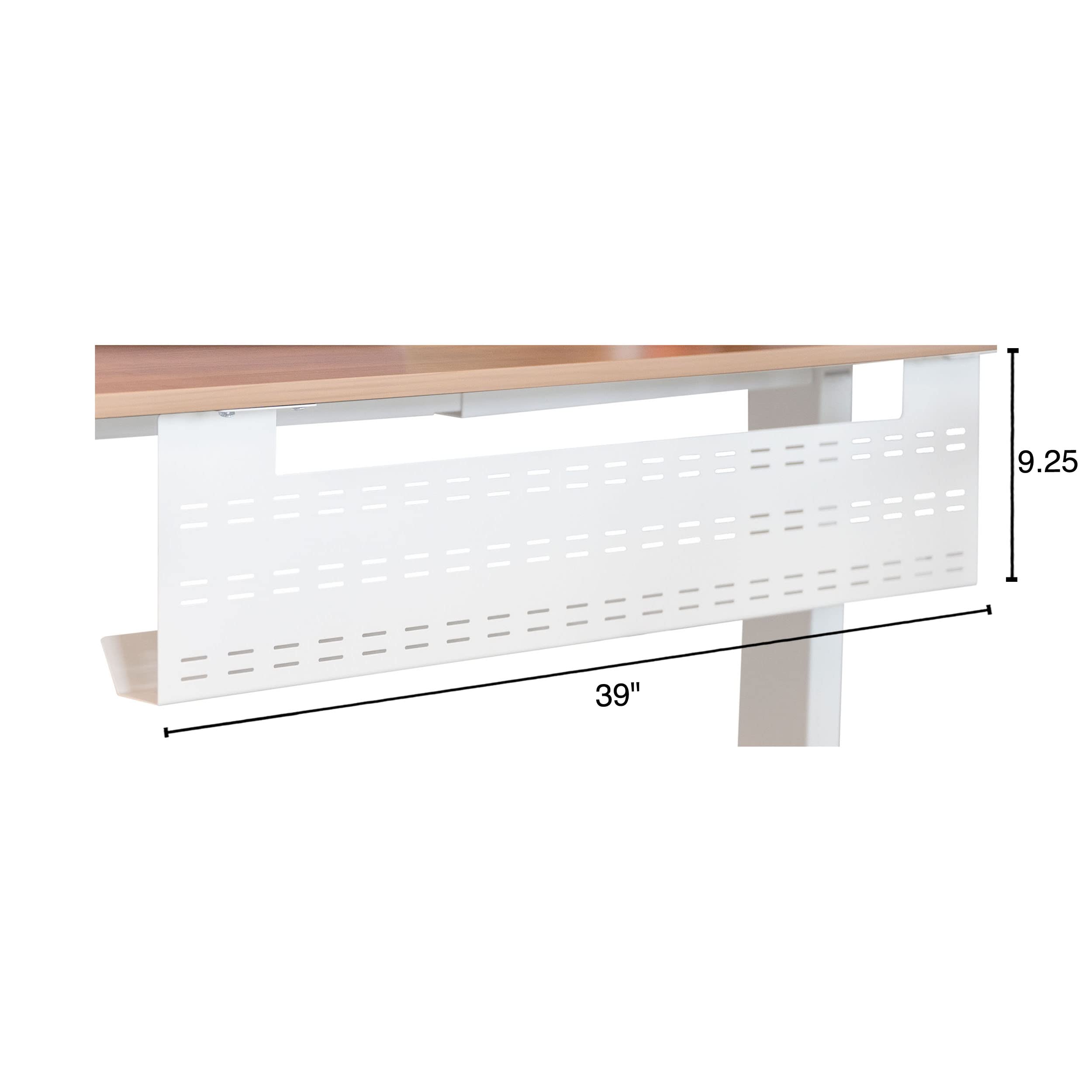 Stand Up Desk Store Under Desk Cable Management Tray Horizontal Computer Cord Raceway And Modesty Panel (White, 39'')