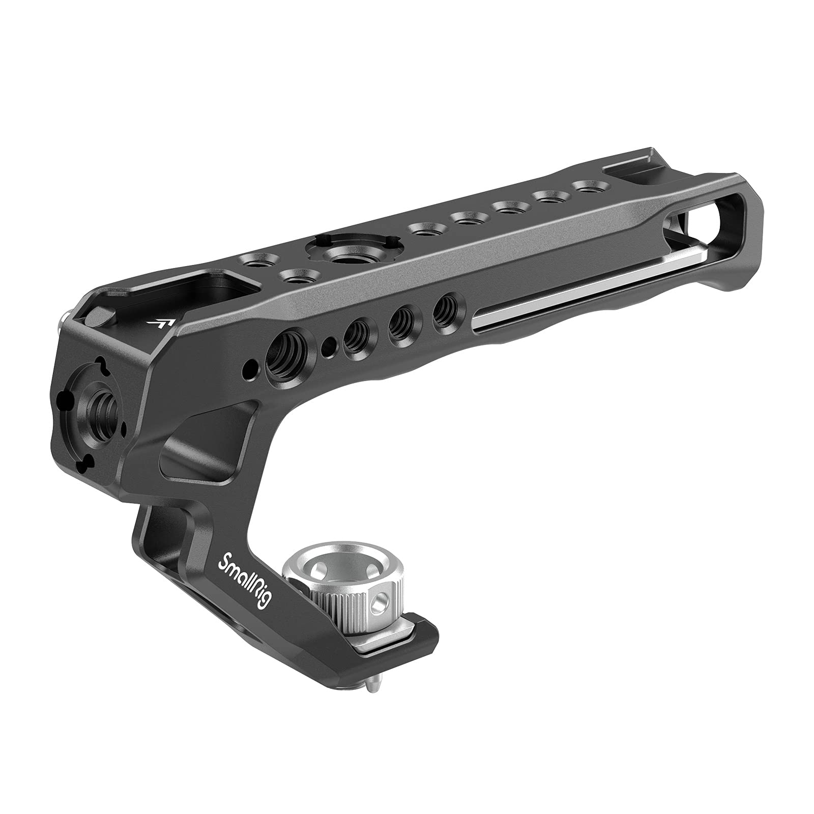 SMALLRIG Top Handle with Locating Holes for ARRI for Camera Cage, Ergonomic Design, with Anti-Off Designed Cold Shoe Adapter - 2