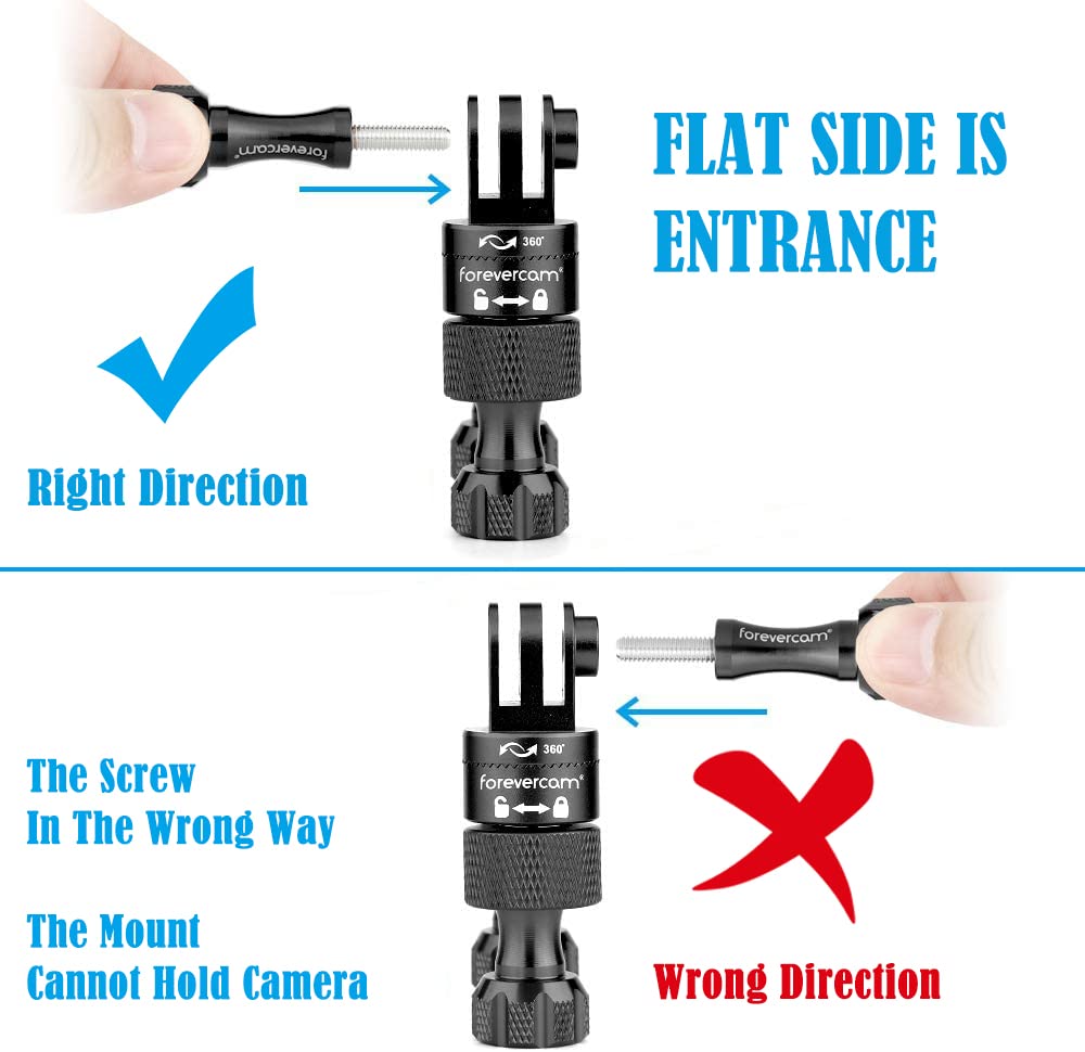 Forevercam Bike Handlebar Mount For Gopro (360� Rotation And Lock Any Direction) 0.6 1.3Inch All Aluminum Bike/Motorcycle Handlebars Seat Post Ski Pole Mount For Gopro Hero 8/9/10/11/12/13(Black)